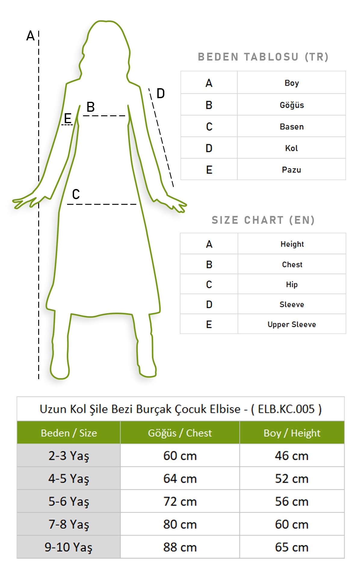 Long Sleeve Şile Fabric Burçak Kid's Dress Navy Blue