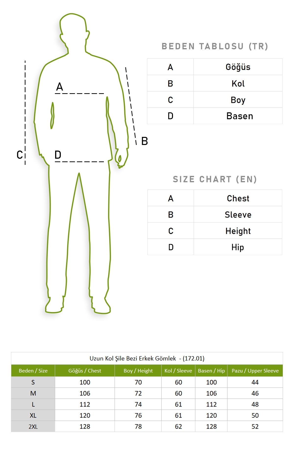 Uzun Kol Şile Bezi Erkek Gömlek Haki 3049