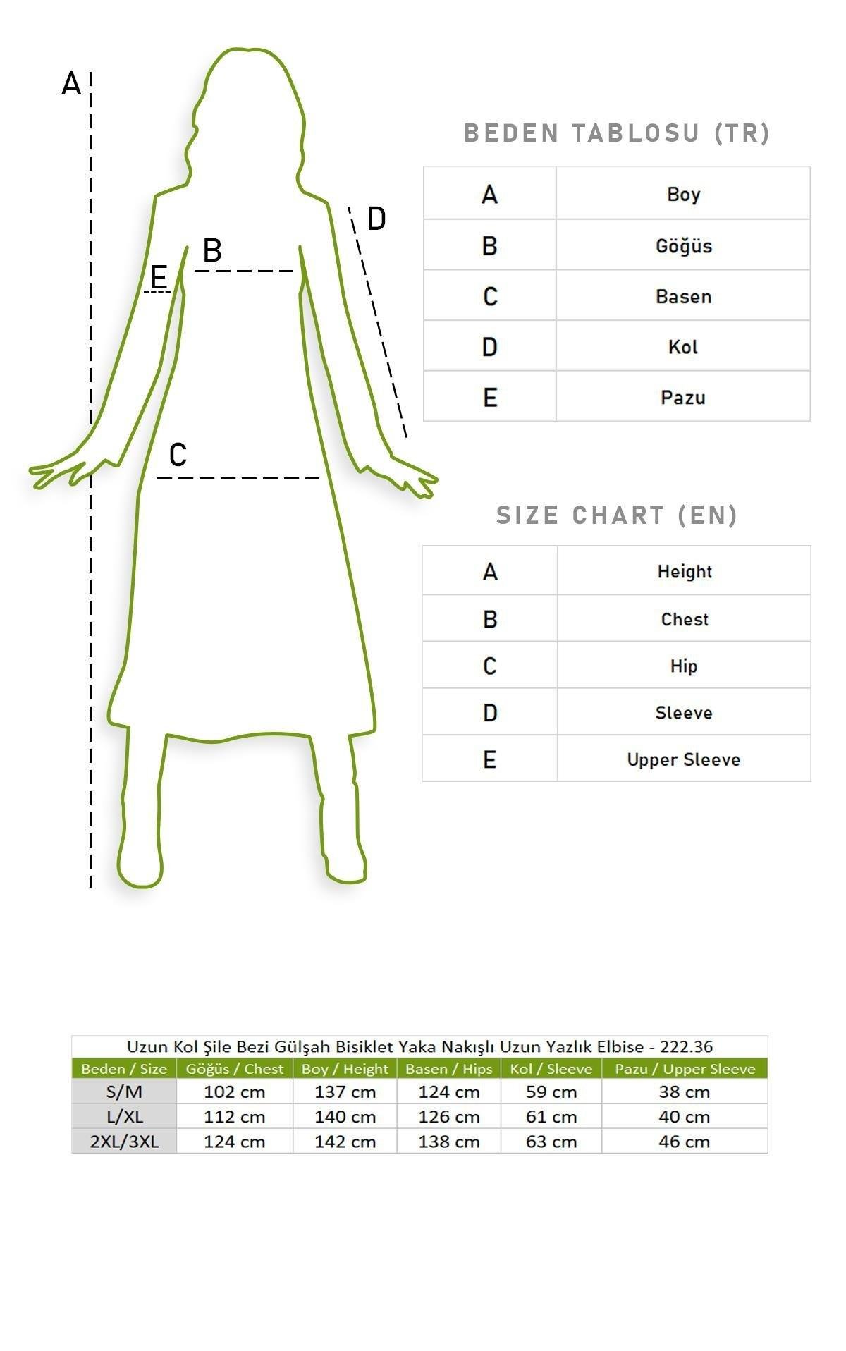 Uzun Kol Şile Bezi Gülşah Bisiklet Yaka Nakışlı Uzun Yazlık Elbise Mor Mor