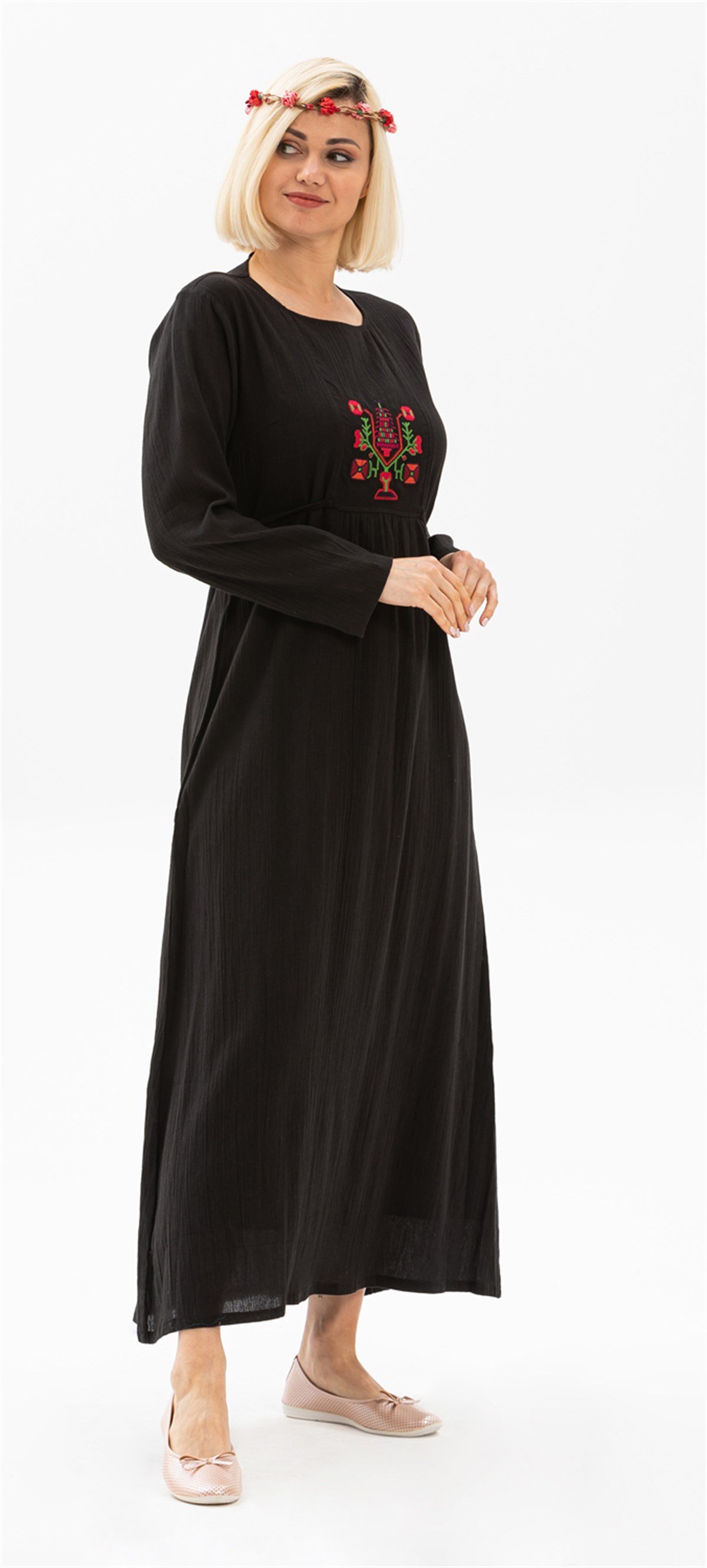 Long Sleeve Angel Dress Black