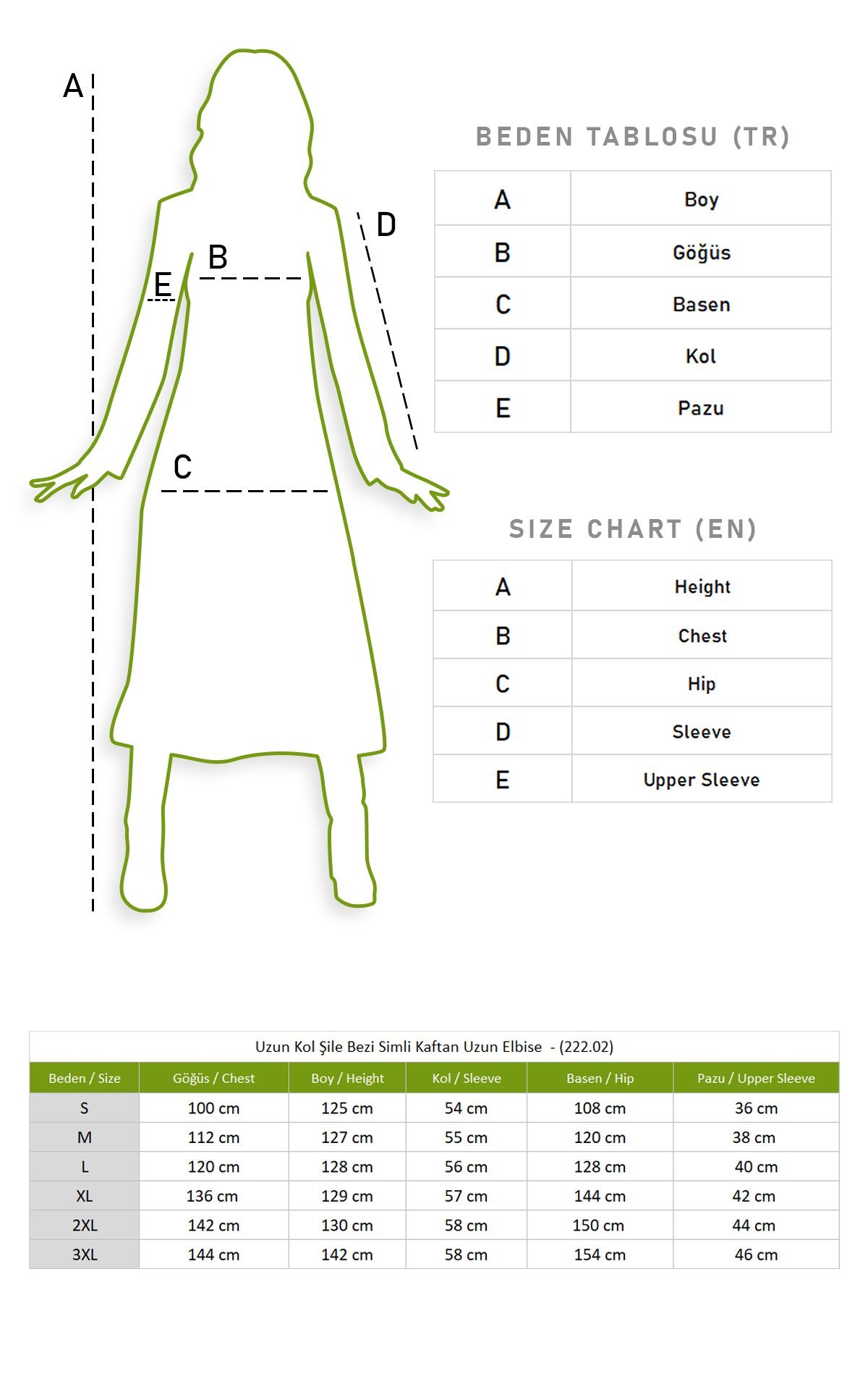 Uzun Kol Şile Bezi Simli Kaftan Midi Boy Elbise Petrol Ptrl