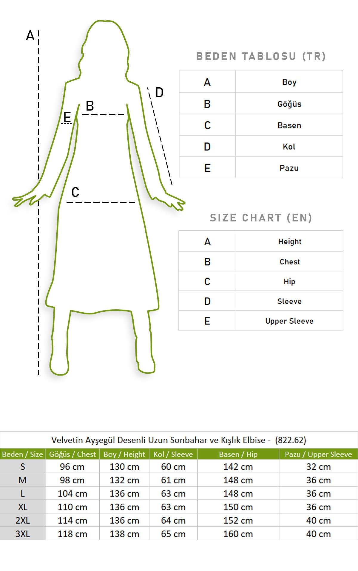 Uzun Kol Velvetin Ayşegül Desenli Uzun Sonbahar ve Kışlık Elbise Siyah Syh