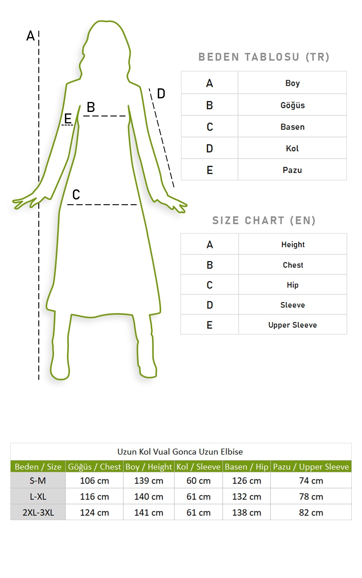 Long Arm Voile Gonca Dress Bud Pattern Turquoise