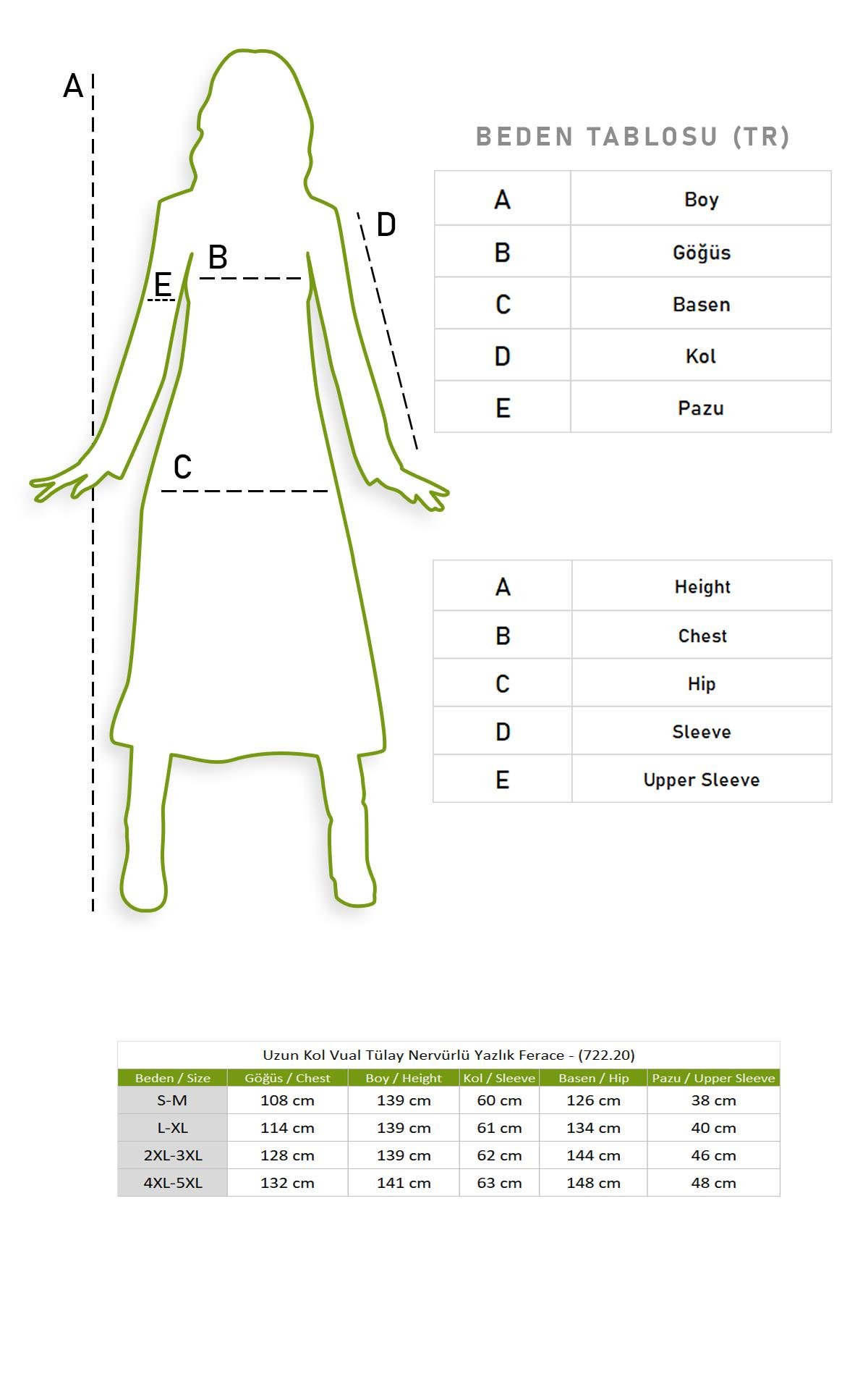 Uzun Kol Vual Tülay Nervürlü Yazlık Ferace Mor Mor