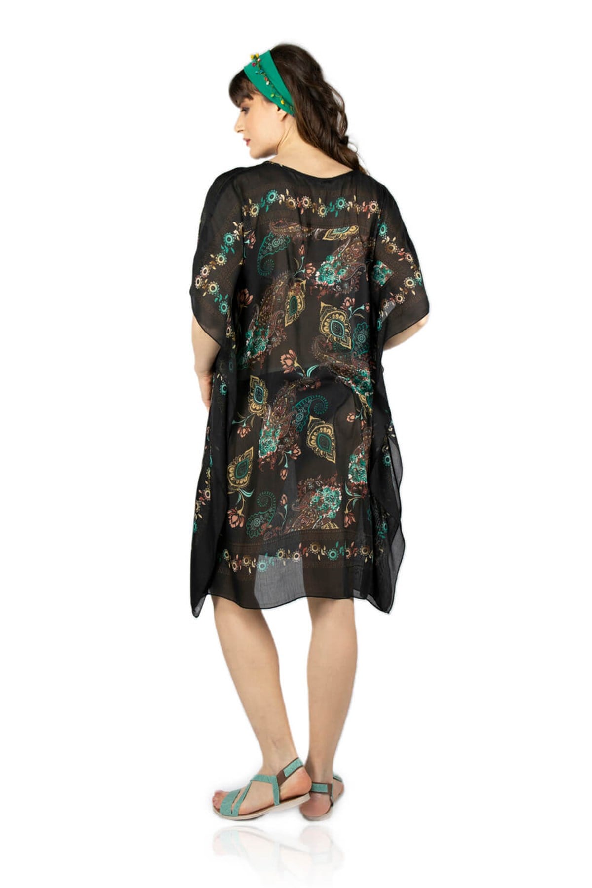 Verda Tunik Otantik Desen Siyah