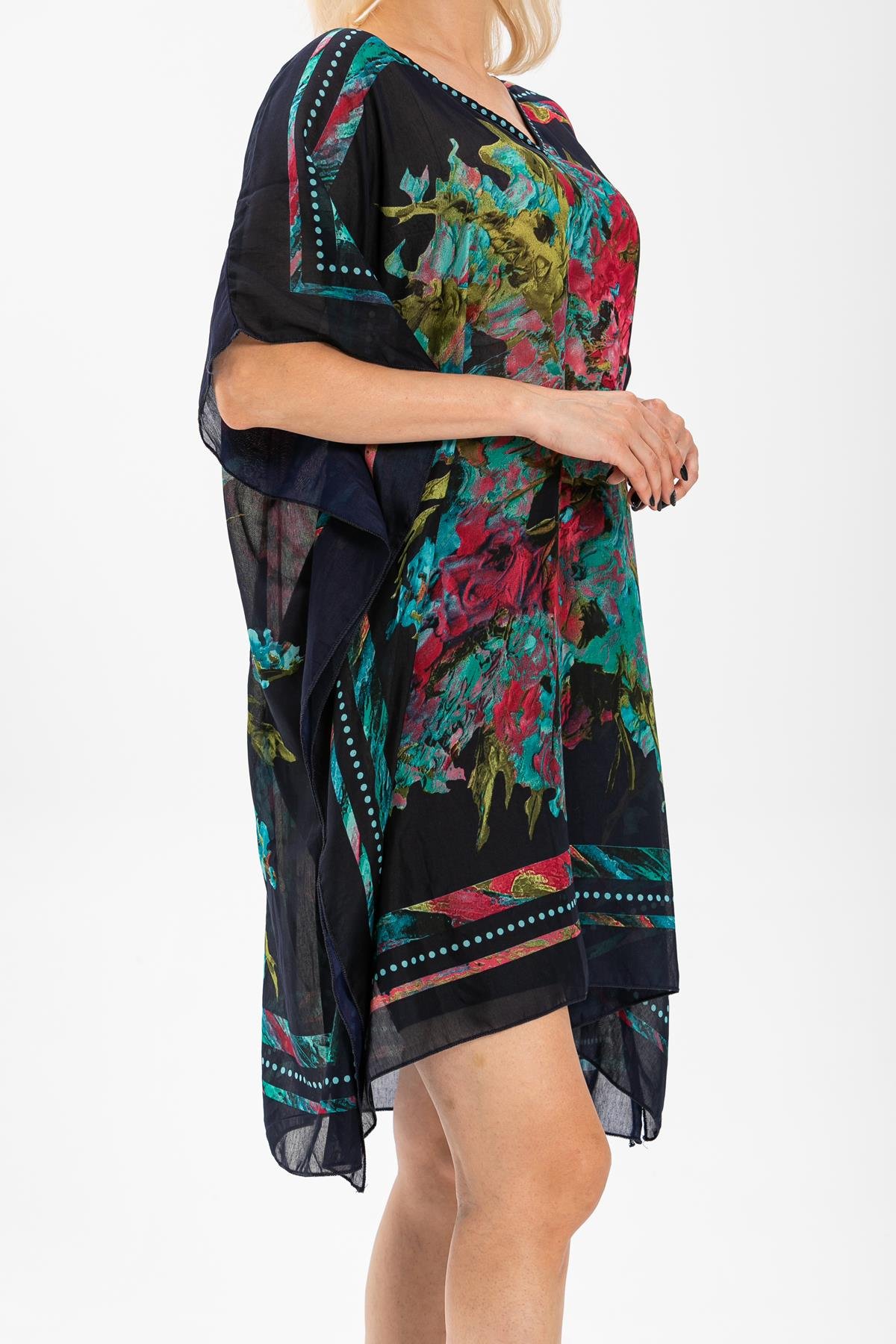 Verda Vual Tunik Pano Desen Siyah 6063