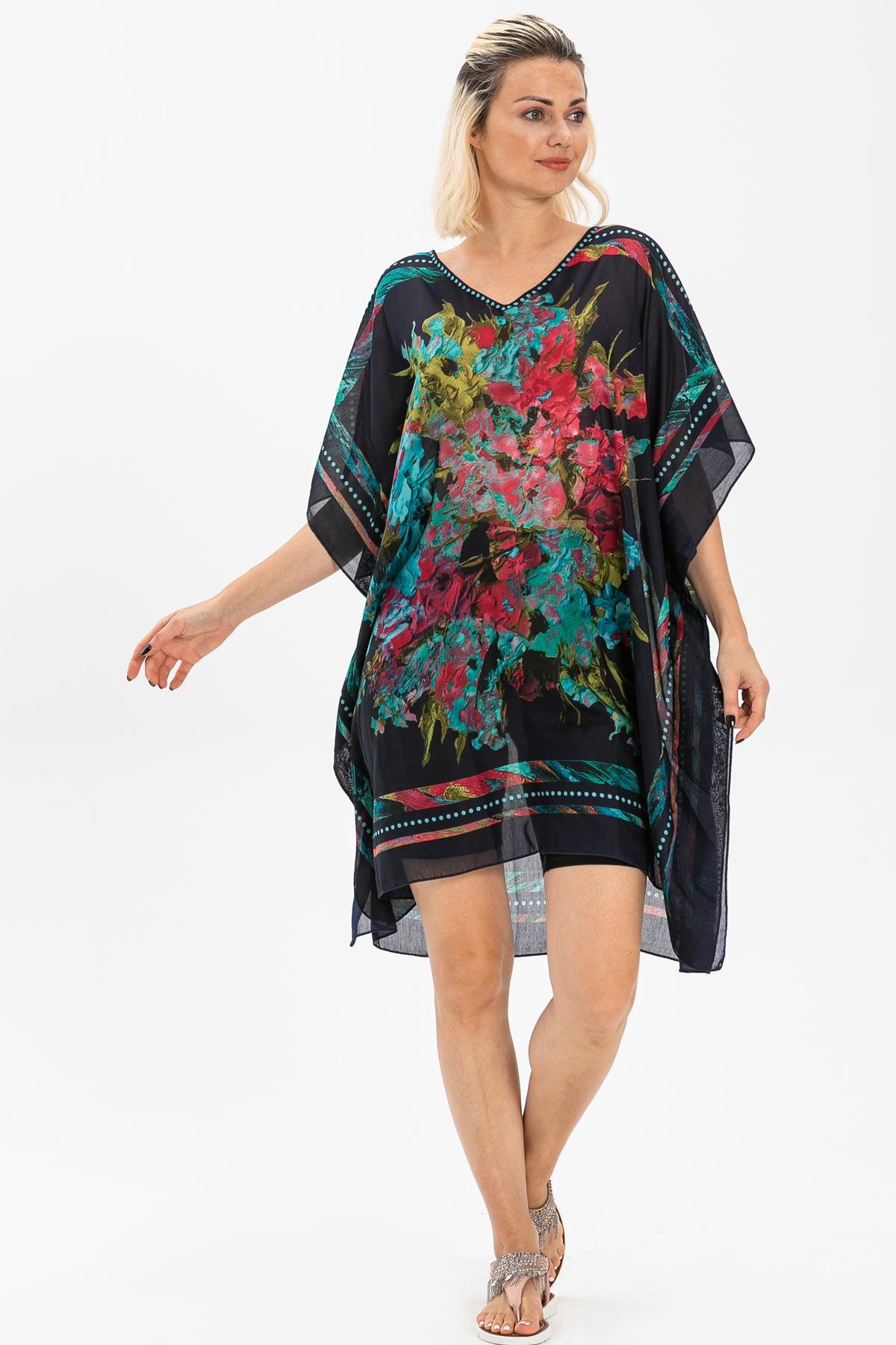 Verda Vual Tunik Pano Desen Siyah 6063