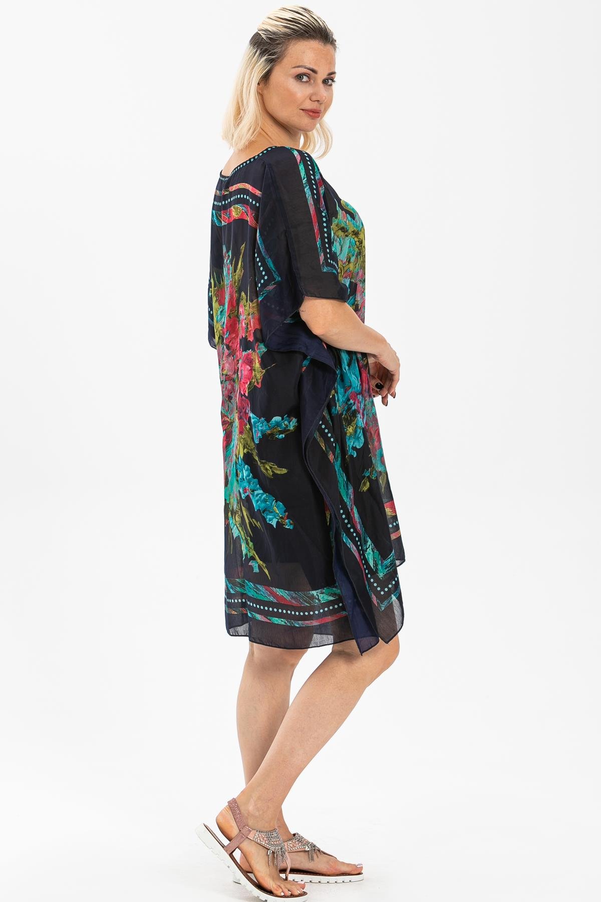 Verda Vual Tunik Pano Desen Siyah 6063
