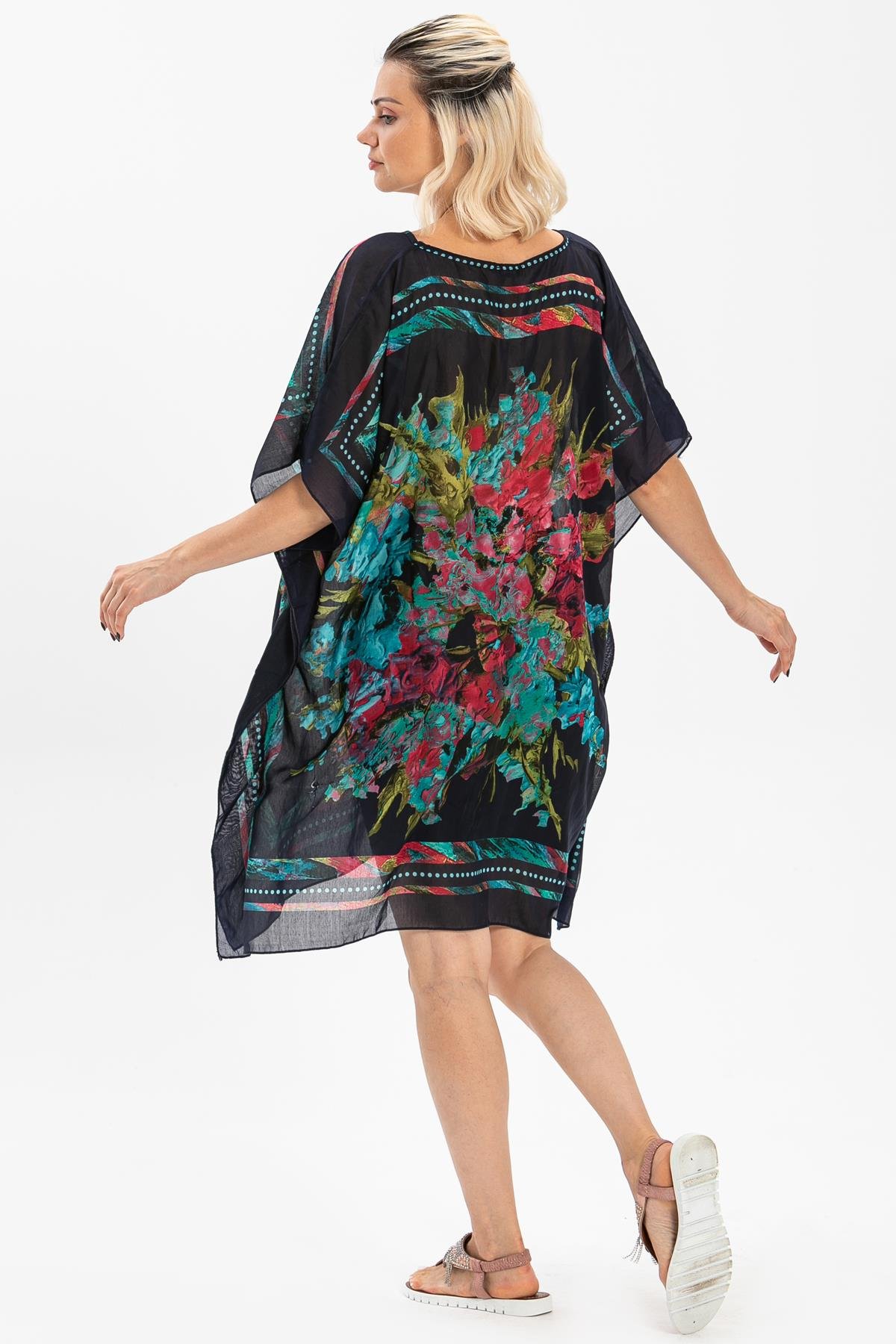 Verda Vual Tunik Pano Desen Siyah 6063