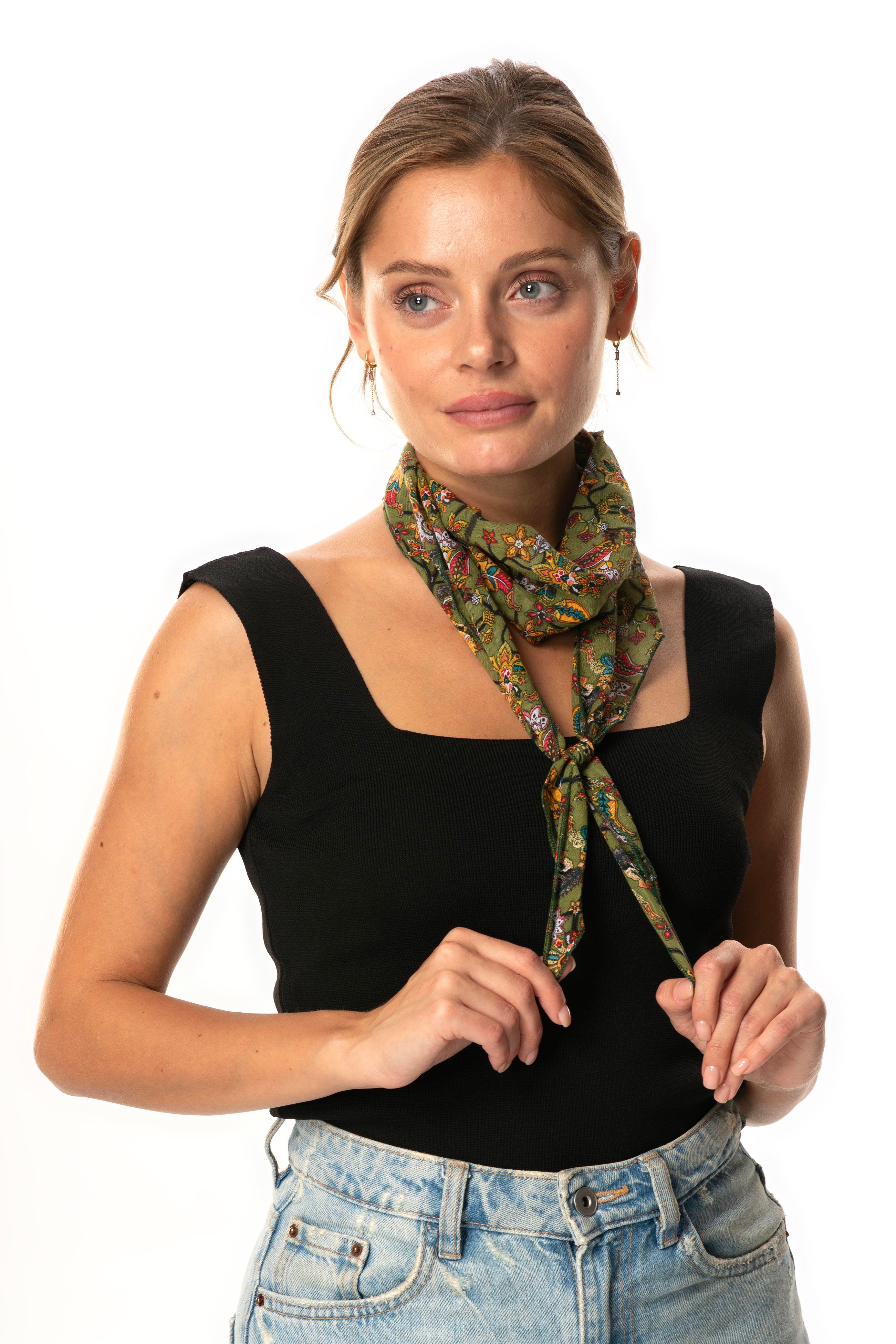 Vual Fular Çiçek Yeşil 6241