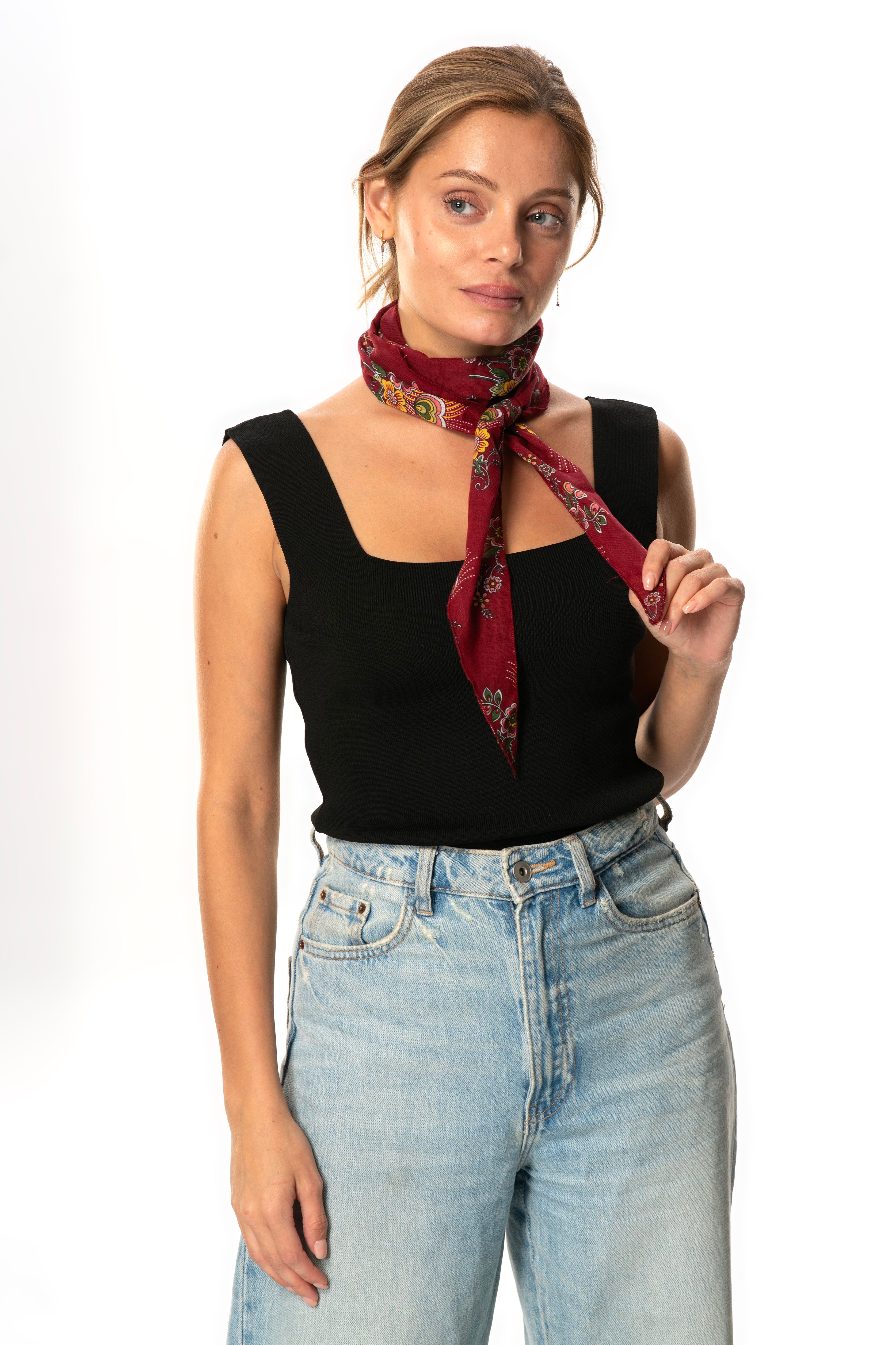 Vual Fular Mimoza Bordo 6230