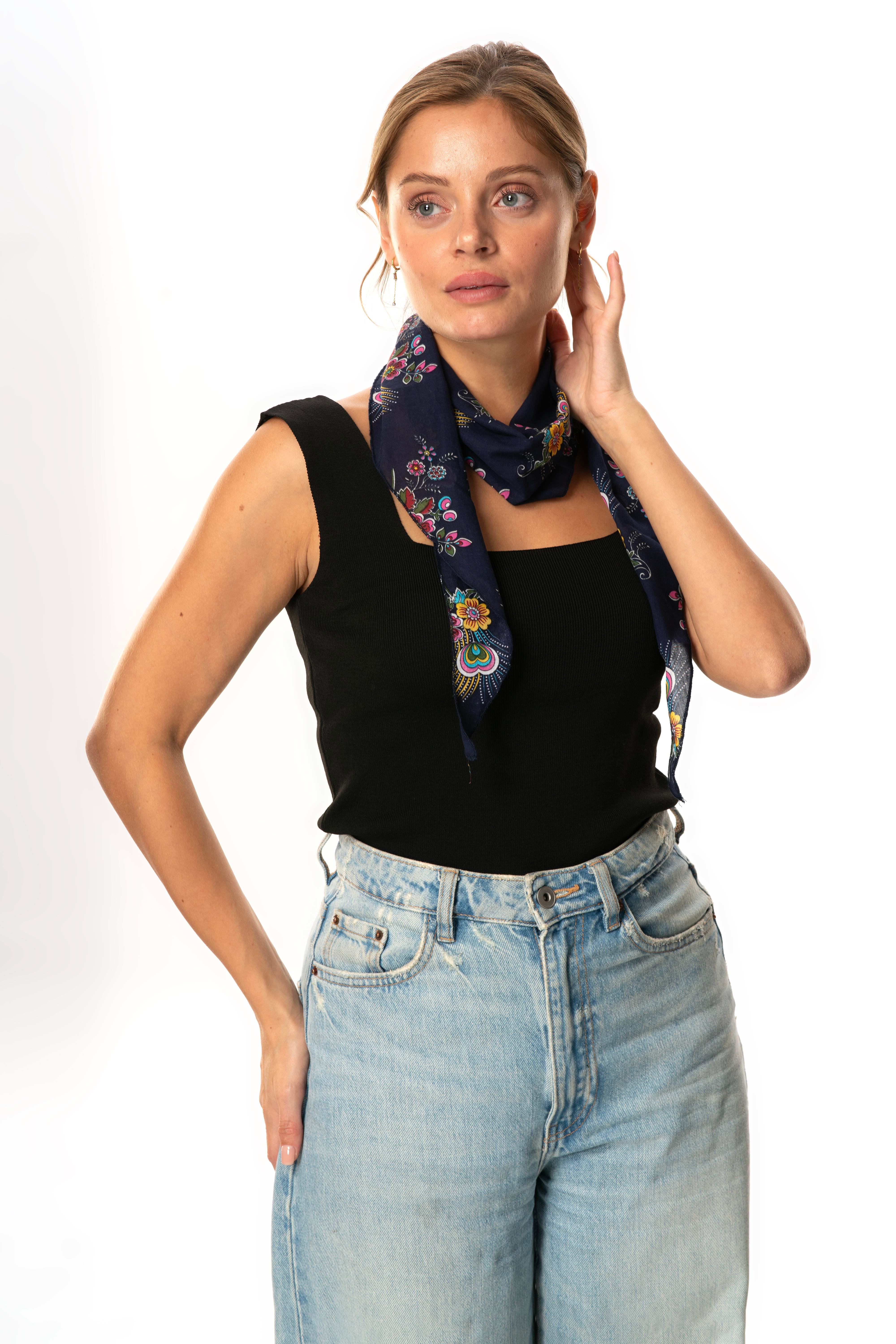 Vual Fular Mimoza Lacivert 6235