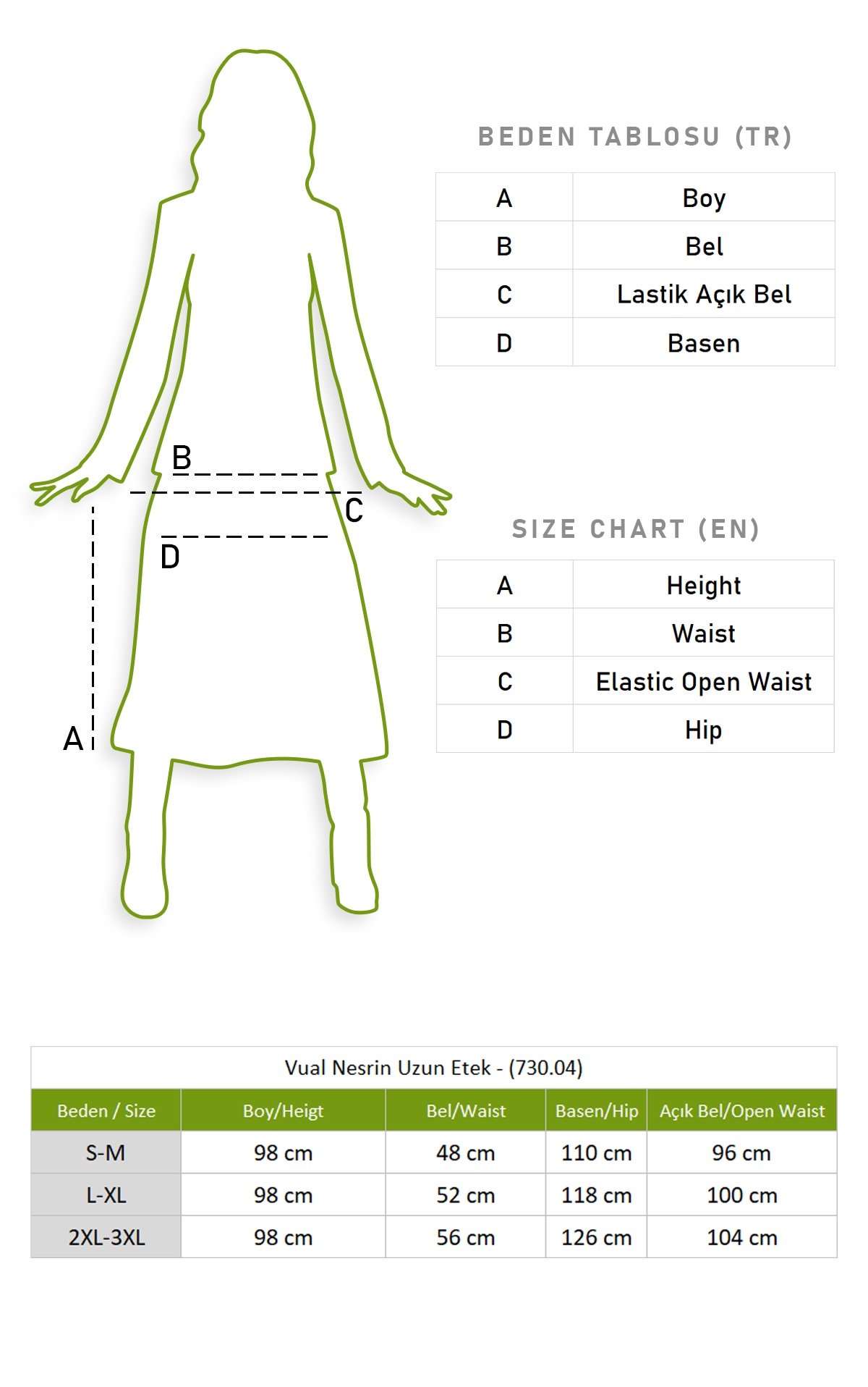 Vual Nesrin Uzun Etek Turkuaz Trkz