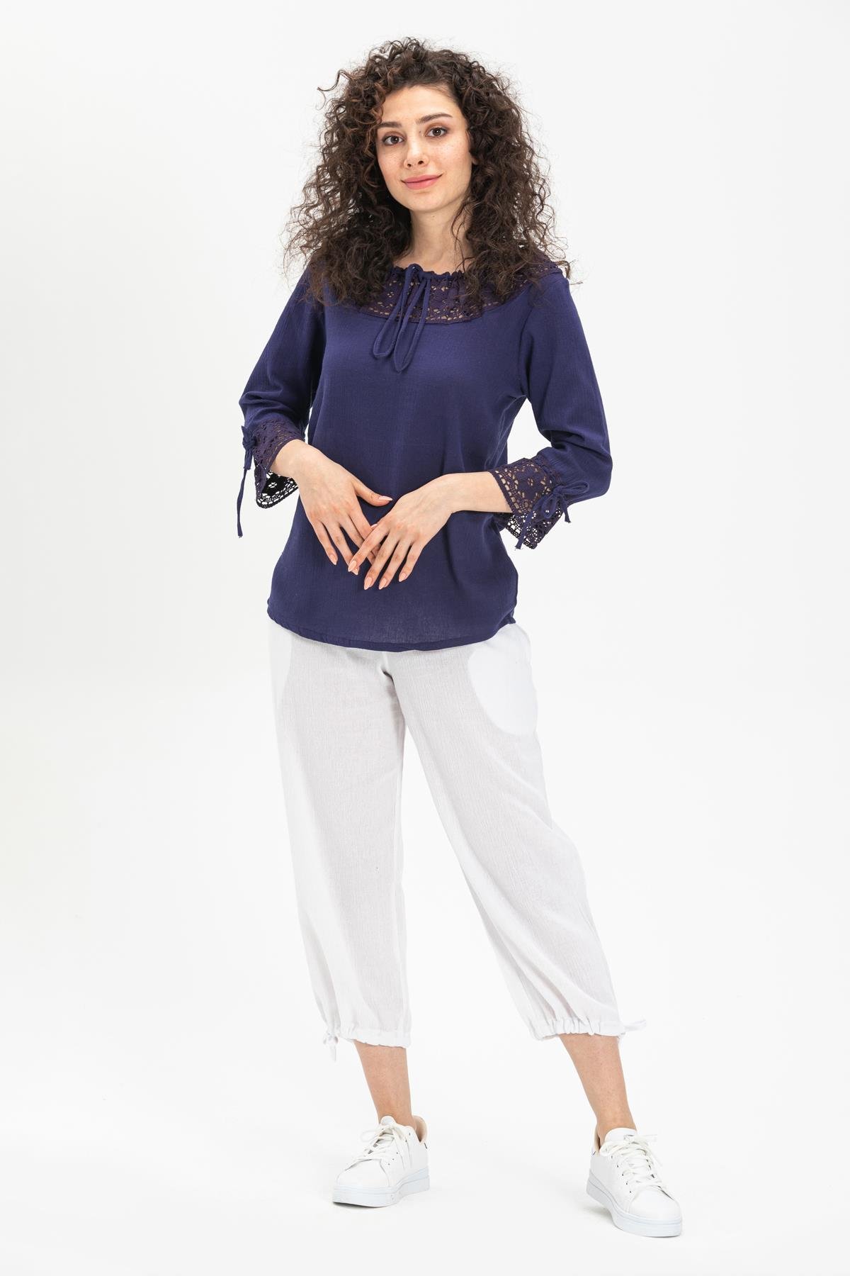 Zehra Şile Bezi Bluz Mor Mor