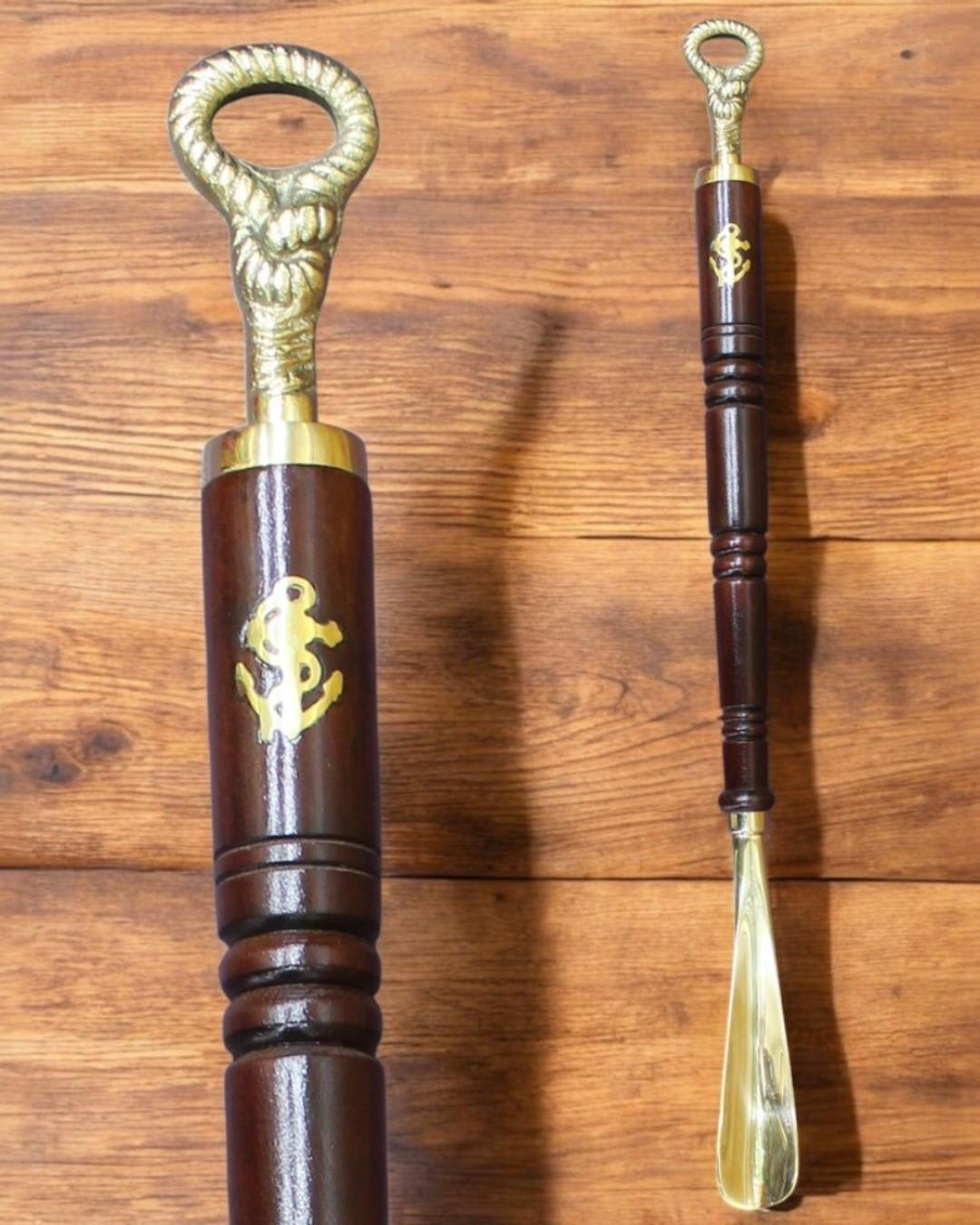 Ayakkabı Çekeceği Ahşap ve Crom Oymalı Fırçalı Set-Bronz sistemayakkabi