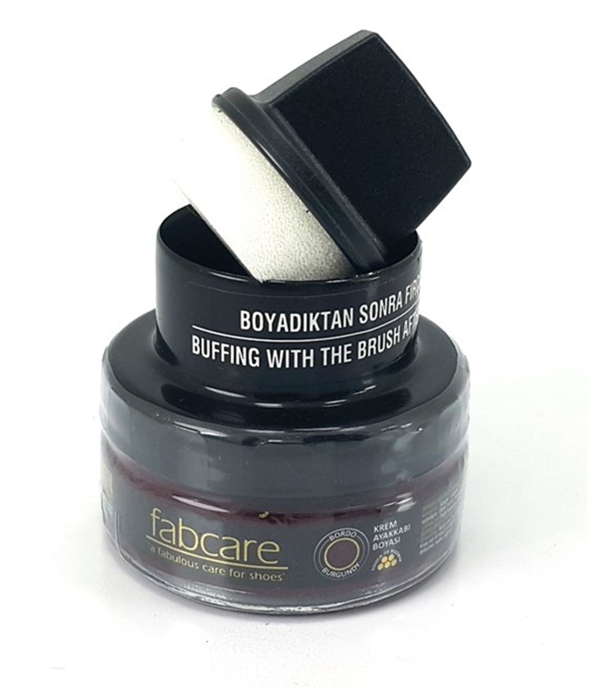 Fabcare 1001 Krem Deri Boya Cam Kavanoz 50 ml-Bordo sistemayakkabi