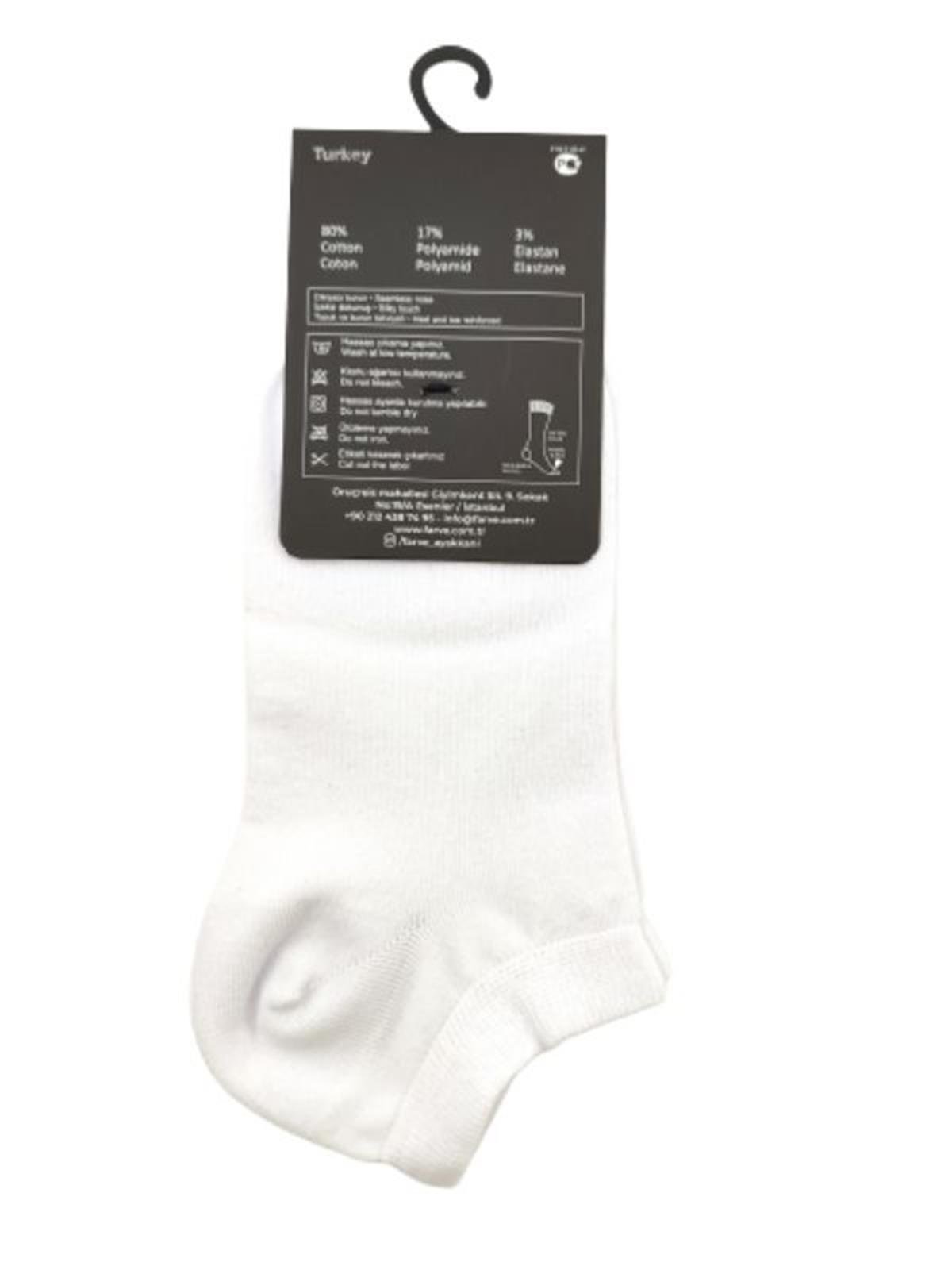 Fabcare Dikişsiz Cotton Erkek Patik Çorabı-Beyaz sistemayakkabi