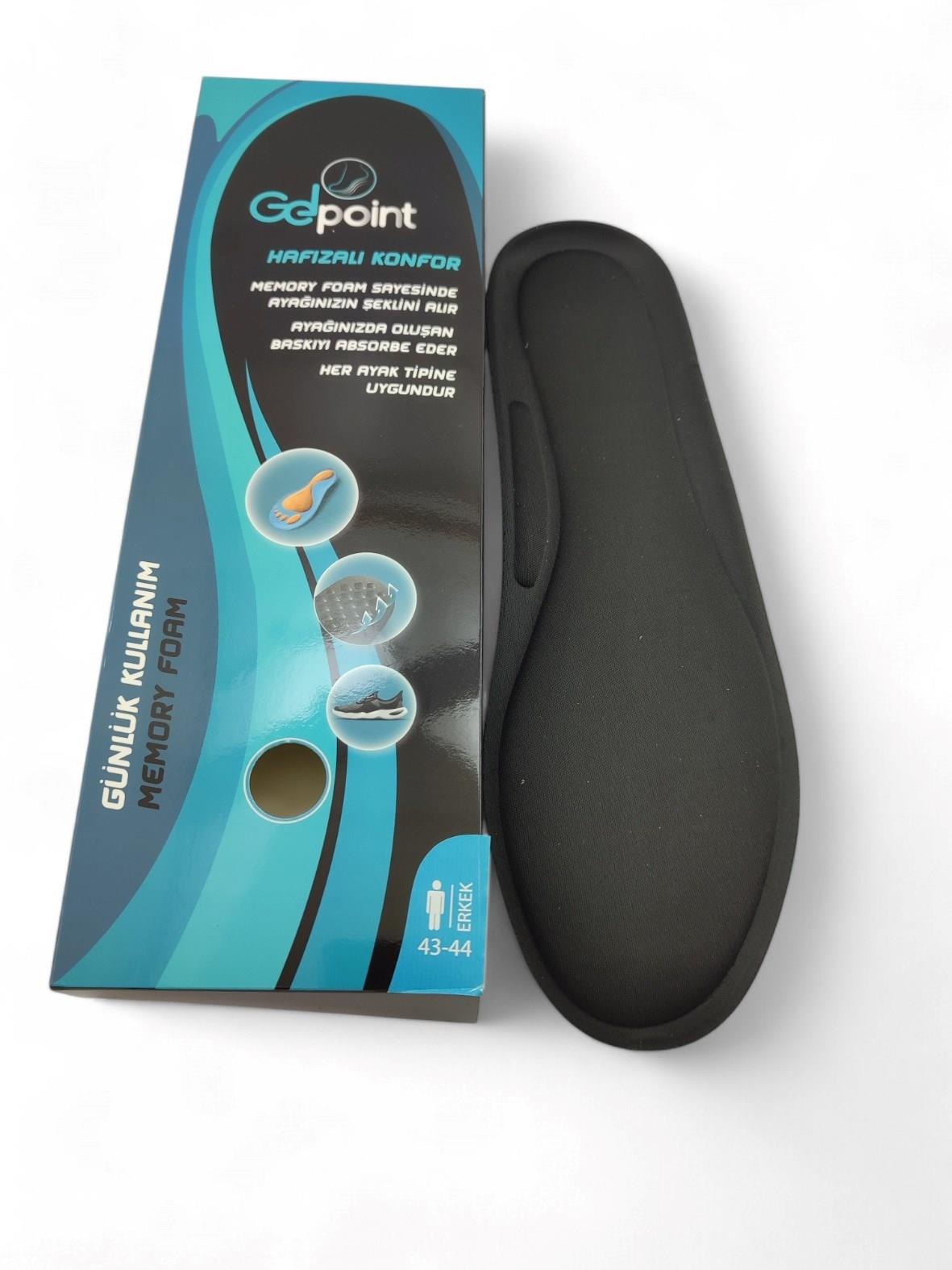 Gelpoint Memory Foam  Hafızalı Ortopedik Taban-Siyah sistemayakkabi