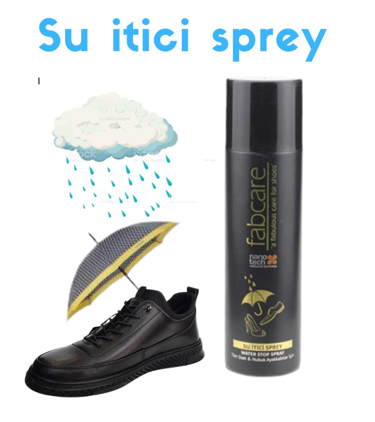 Su İtici Sprey Su Geçirmez 250 ml Fabcare -Naturel sistemayakkabi