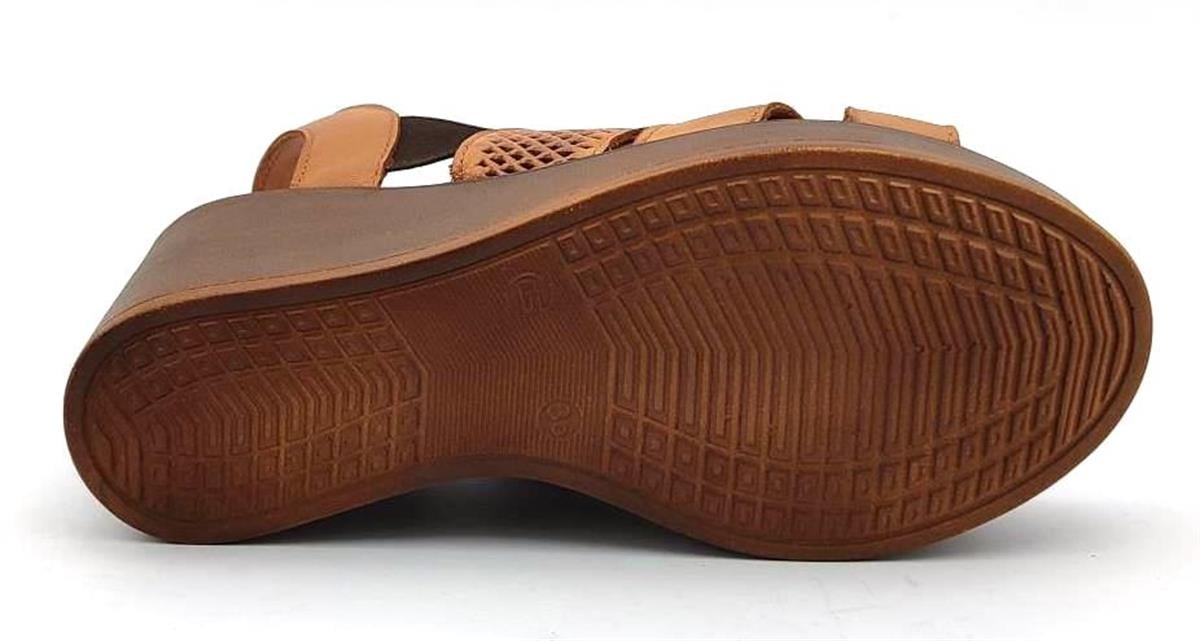 Venüs 2310801 Günlük Hakiki Deri Bayan Sandalet-Taba sistemayakkabi