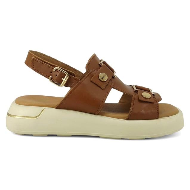 Venüs 2544007 Günlük Hakiki Deri Bayan Sandalet-Taba sistemayakkabi