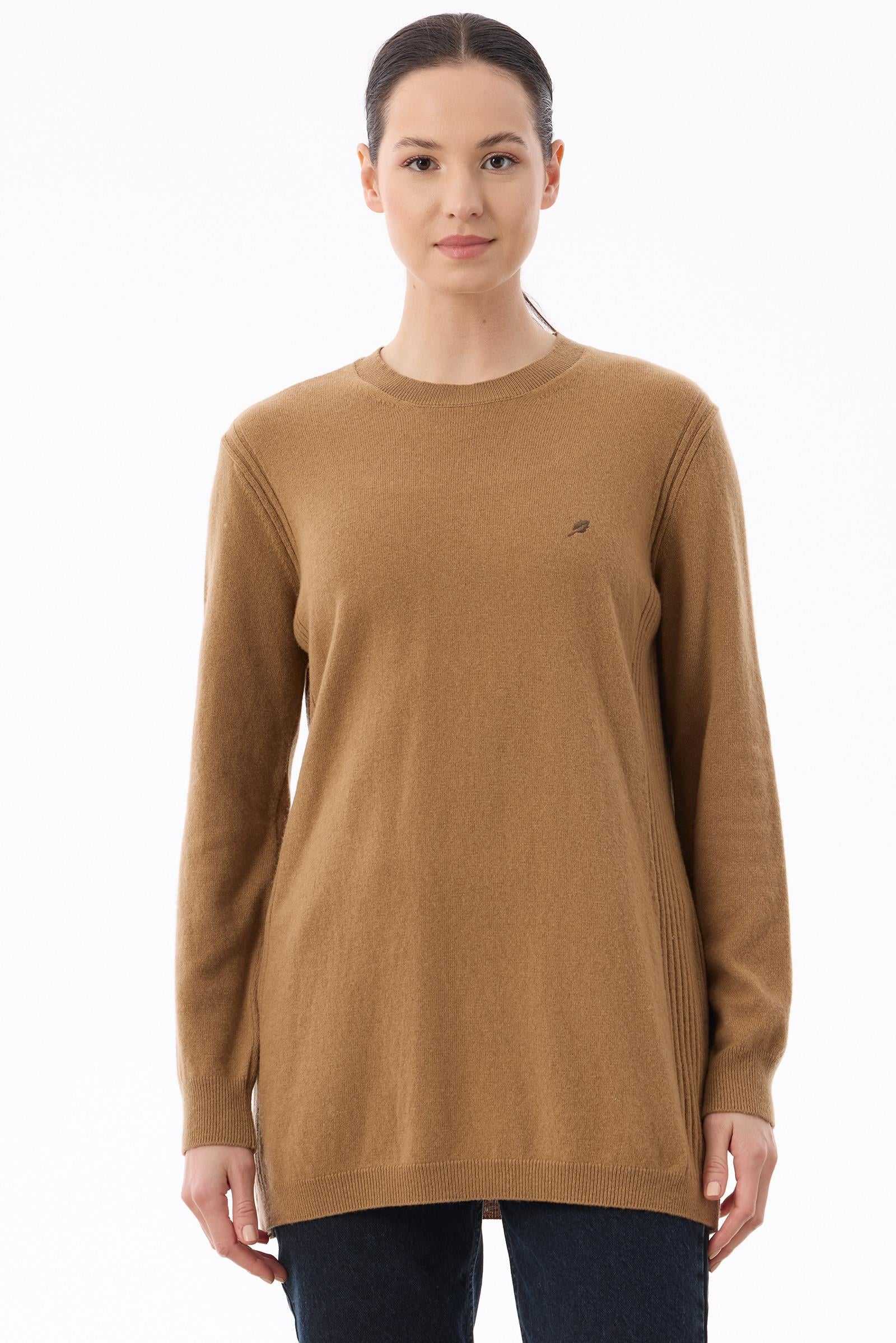 Basic Cashmere Triko Tunik CAMEL