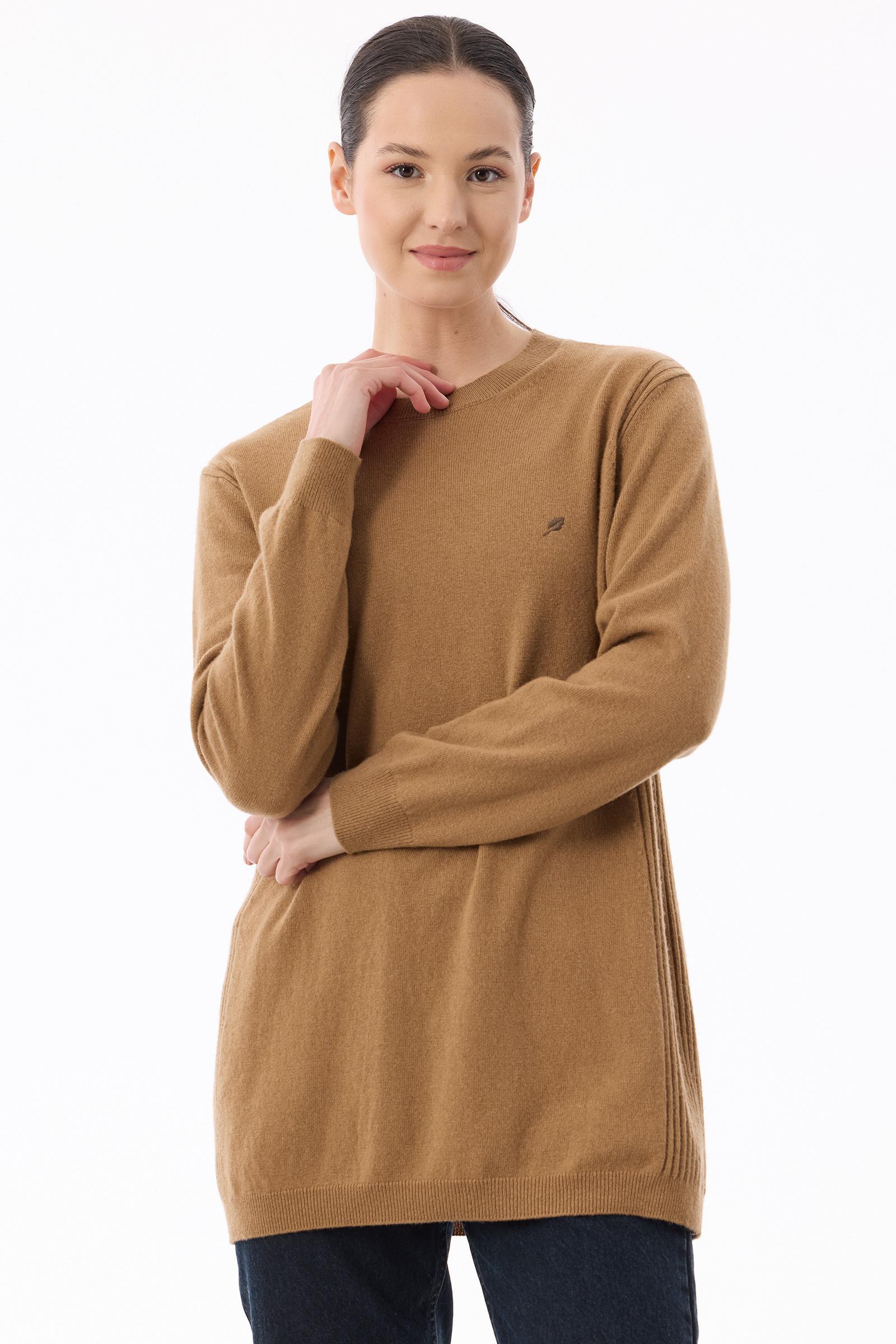 Basic Cashmere Triko Tunik CAMEL