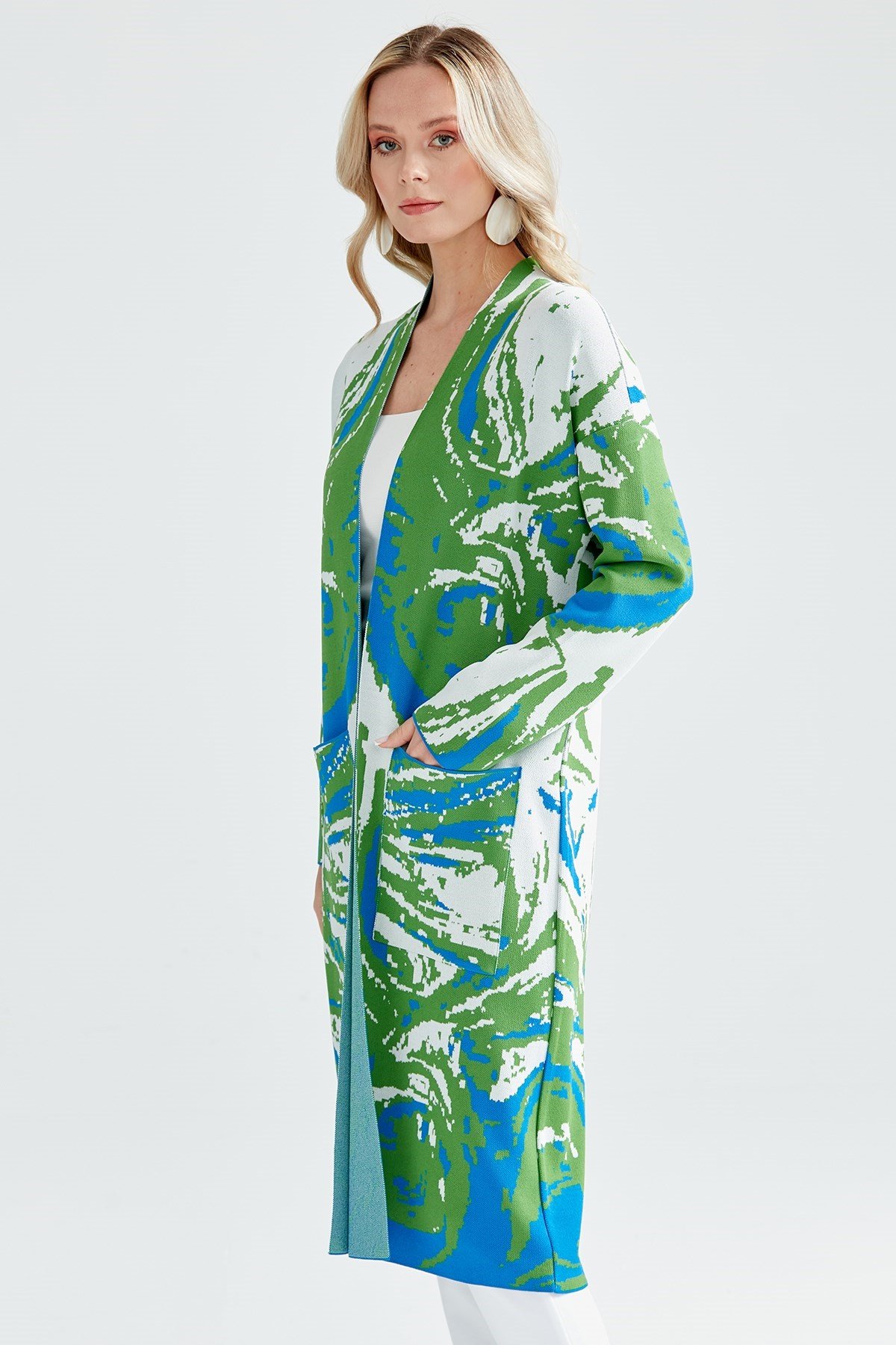DALGA DESENLİ RAYON HIRKA BENETTON