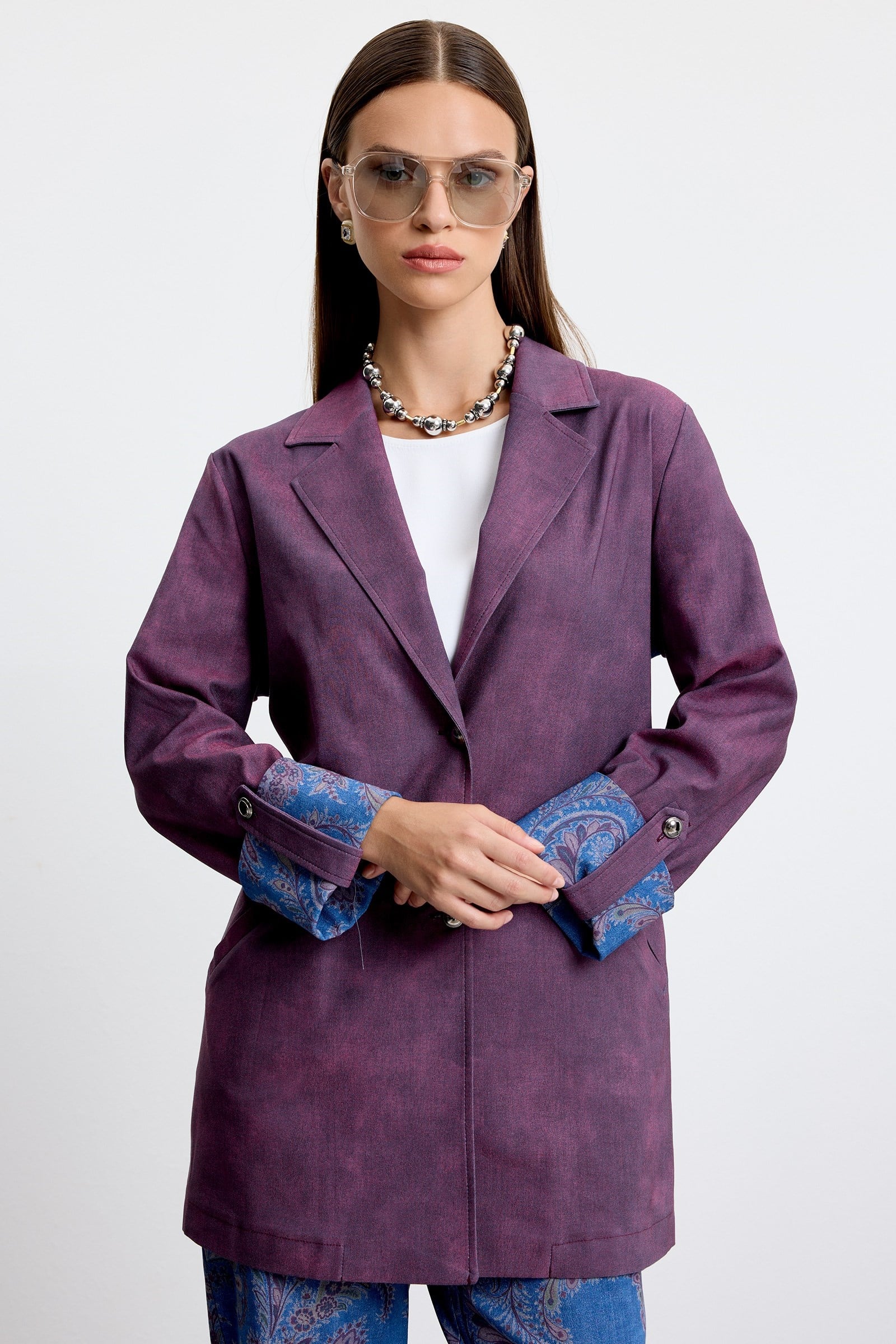 Denim Kombinli Pantolonlu Takım BORDO