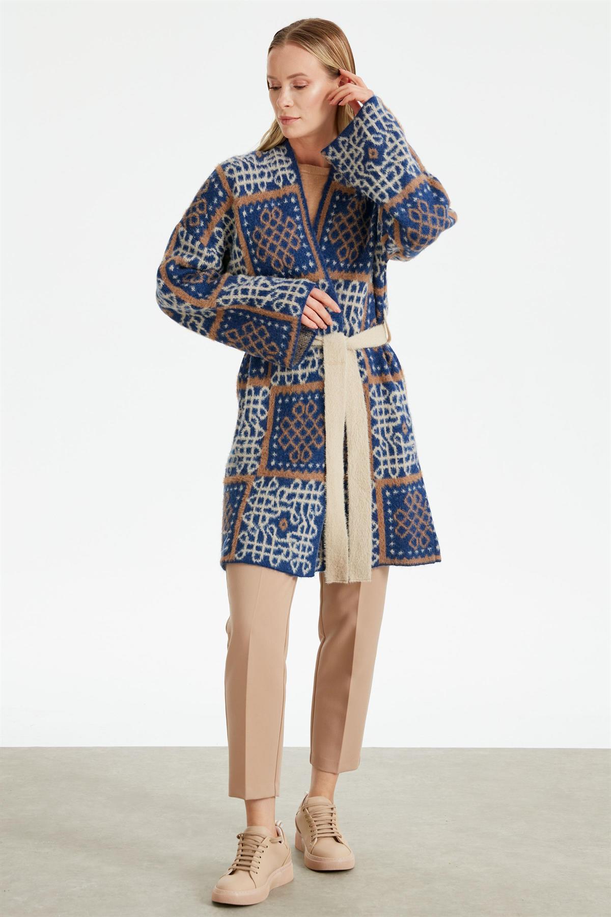 DESENLİ HIRKA CLASSİC BLUE