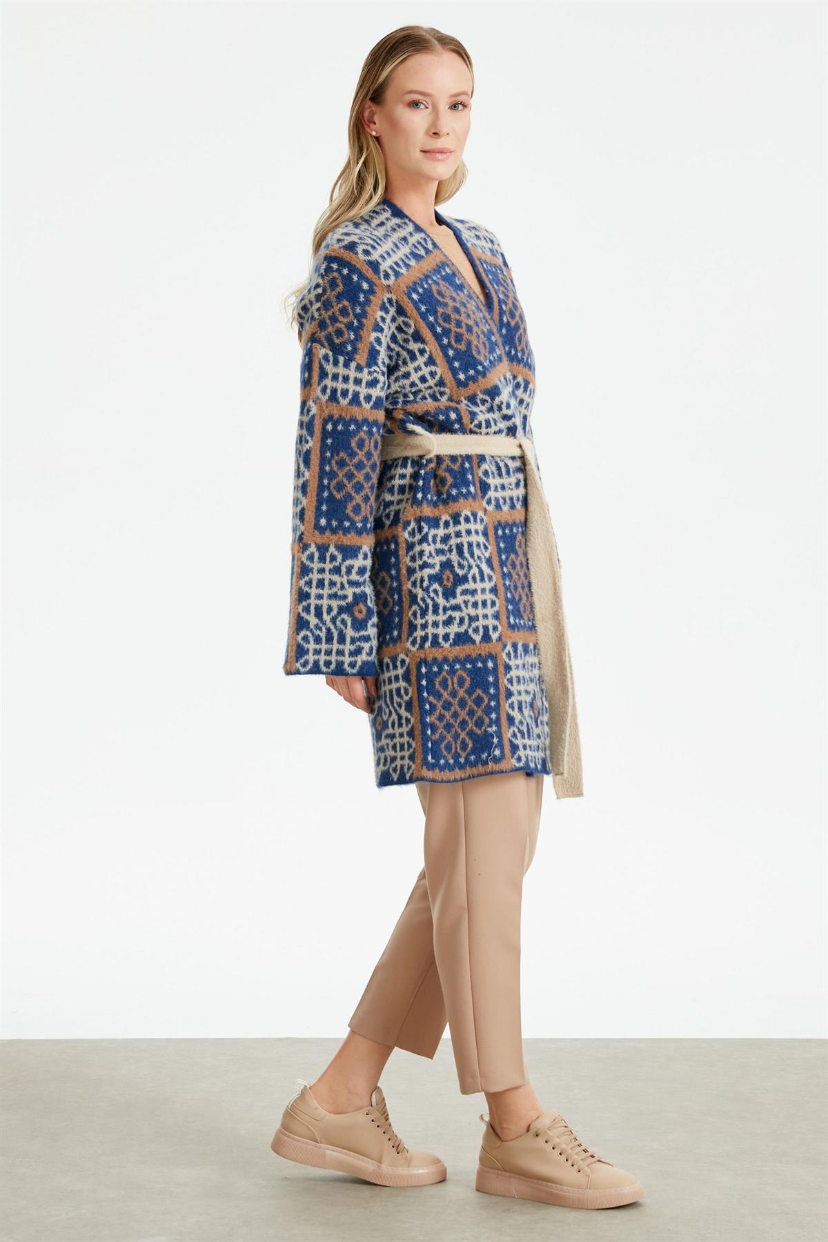 DESENLİ HIRKA CLASSİC BLUE