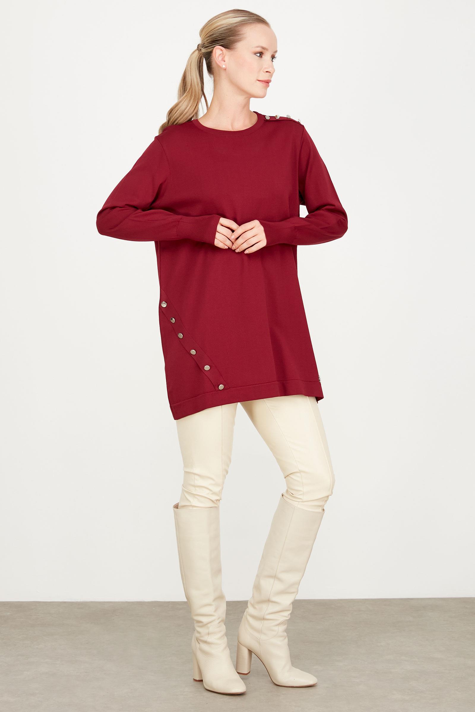 DÜĞME DETAYLI BASİC RAYON TUNİK MÜRDÜM