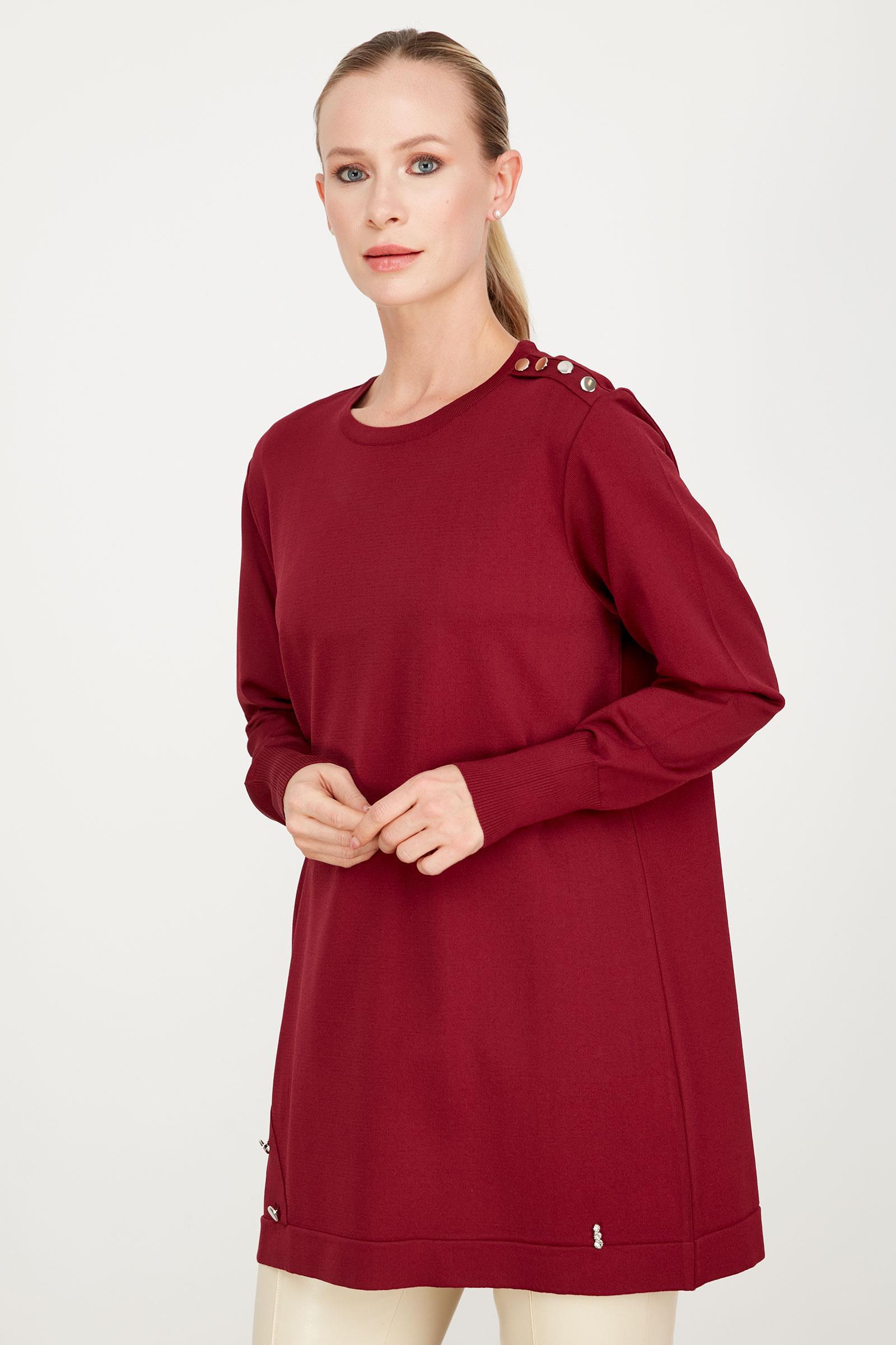 DÜĞME DETAYLI BASİC RAYON TUNİK MÜRDÜM