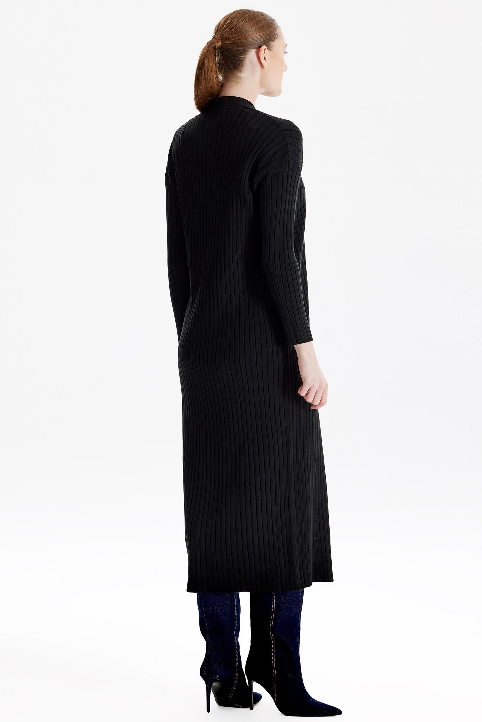 HIRKA KOMBİNLİ TRİKO ELBİSE SİYAH