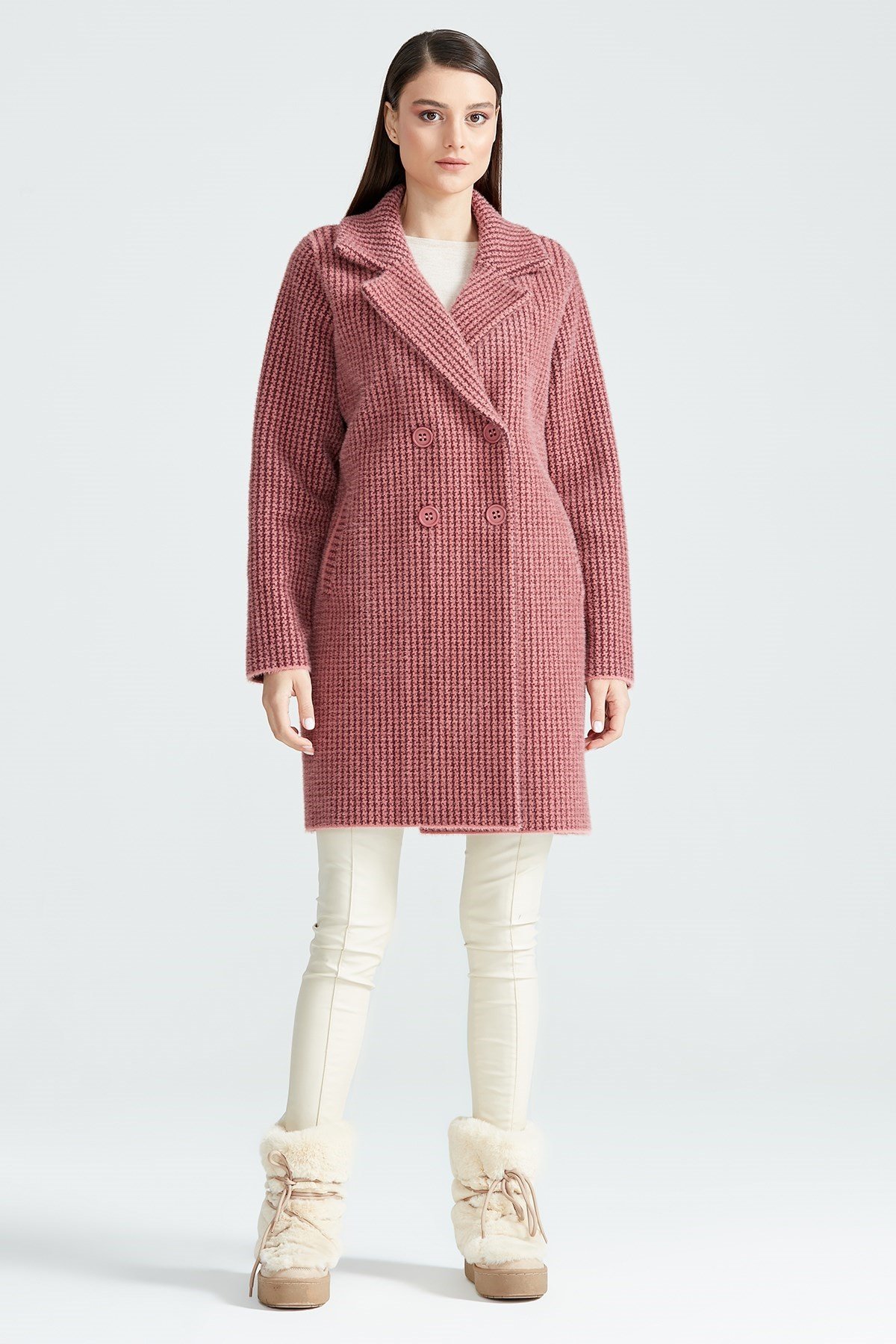 KAZAYAĞI DESENLİ ANGORA KABAN PUDRA