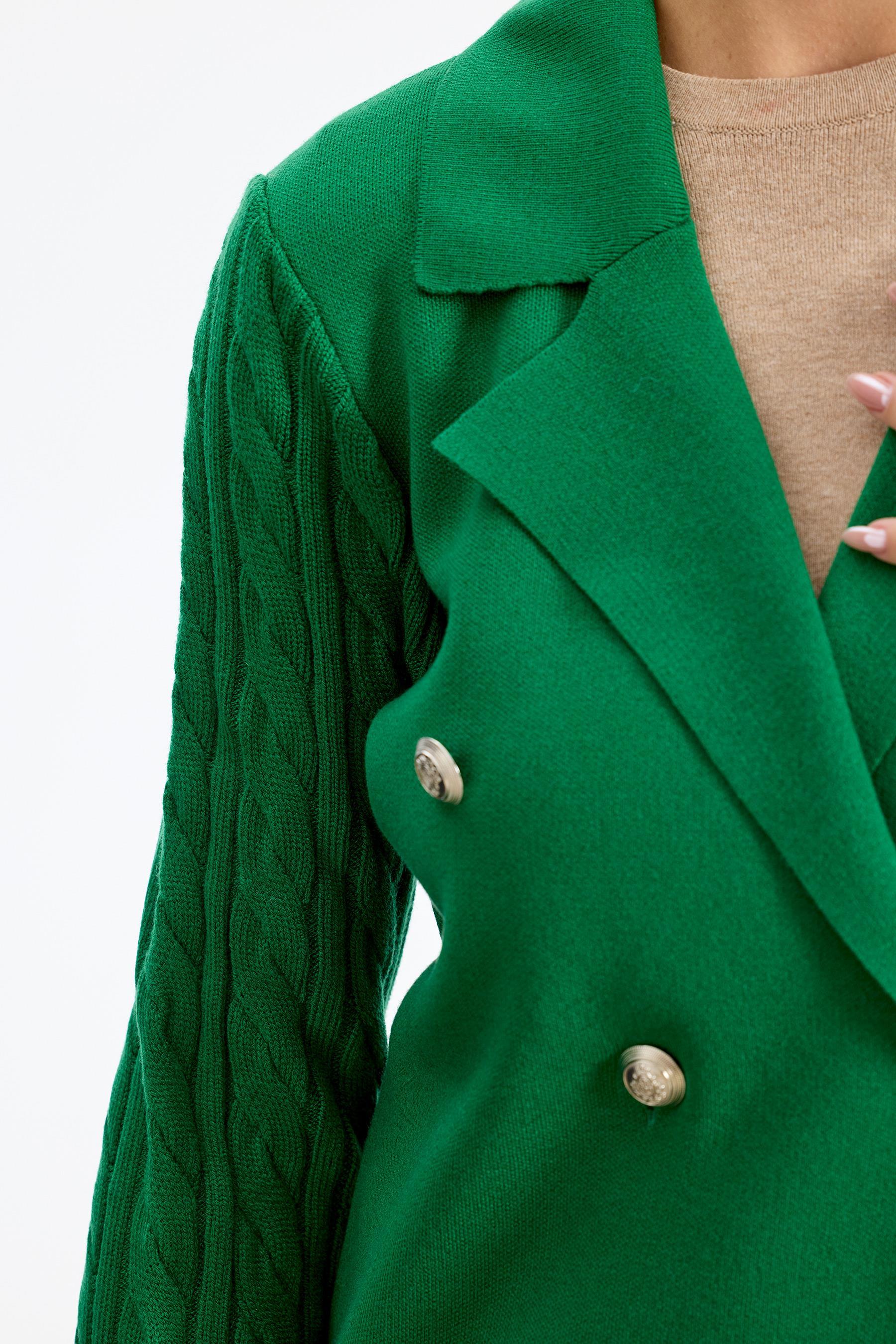 Kolları Saç Örgülü Triko Blazer Ceket BENETTON YEŞİLİ