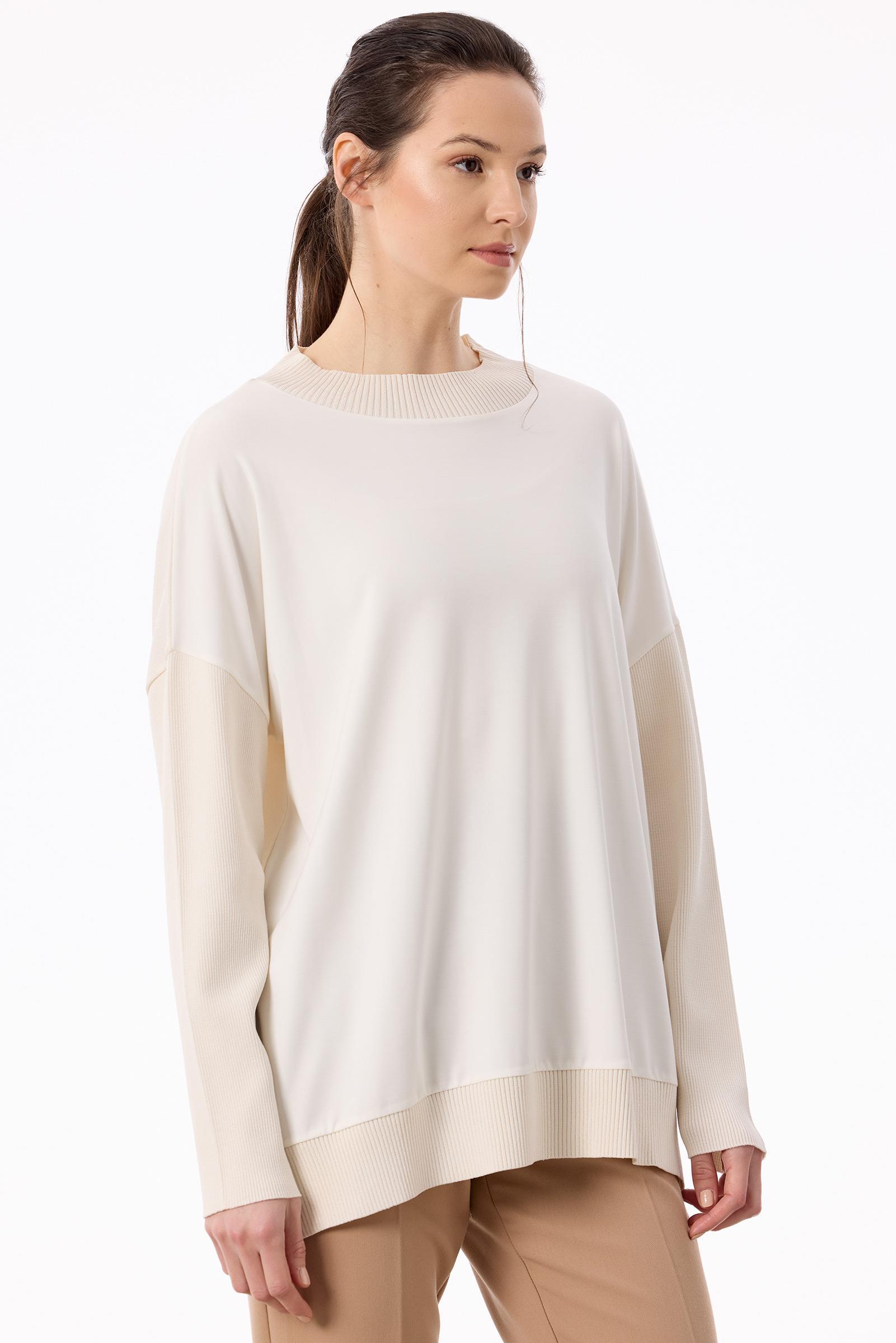 Kumaş Garnili Rayon Bluz VANİLYA