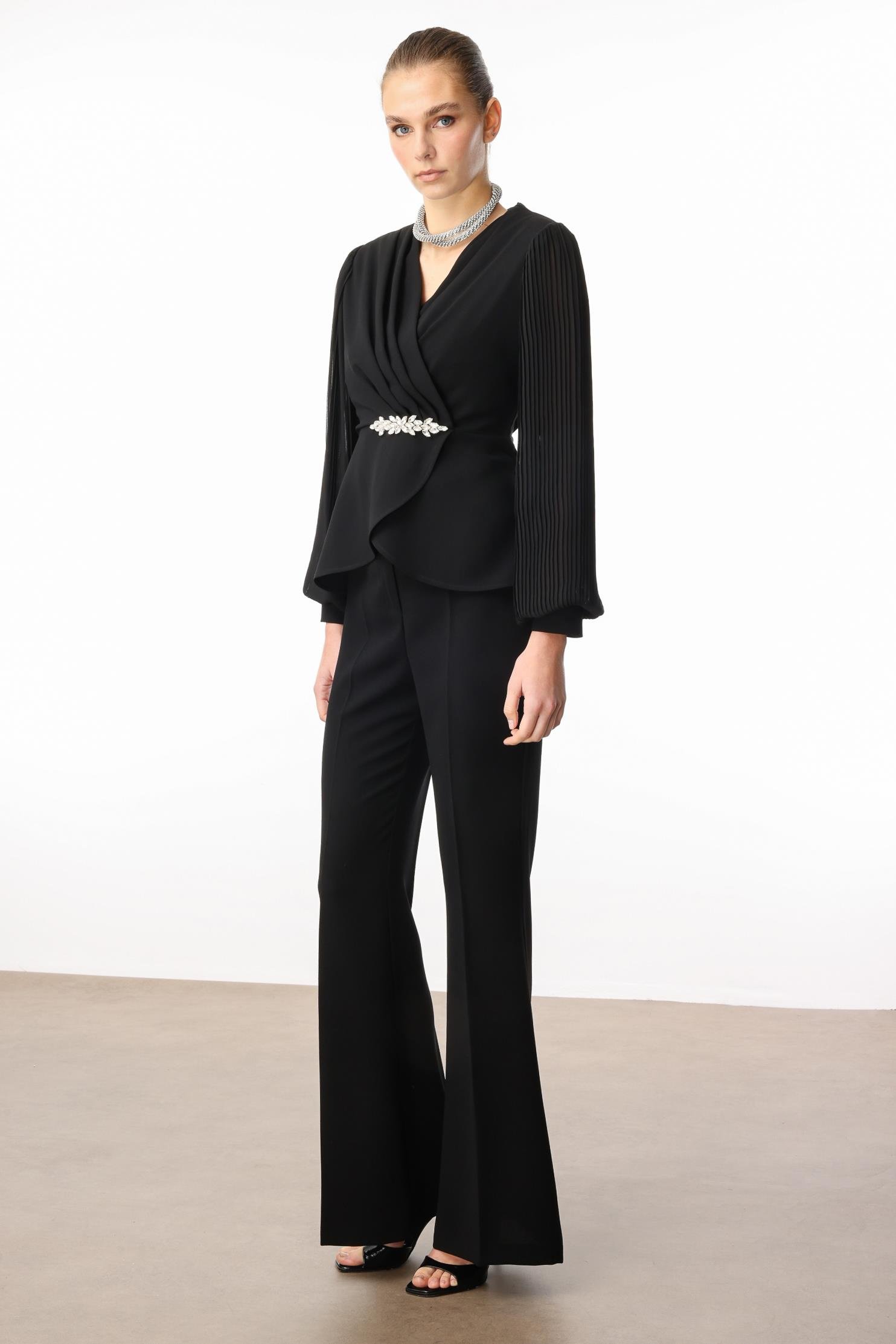 Modailgi  Arka Beli Lastikli Pantolon - 70038 Siyah