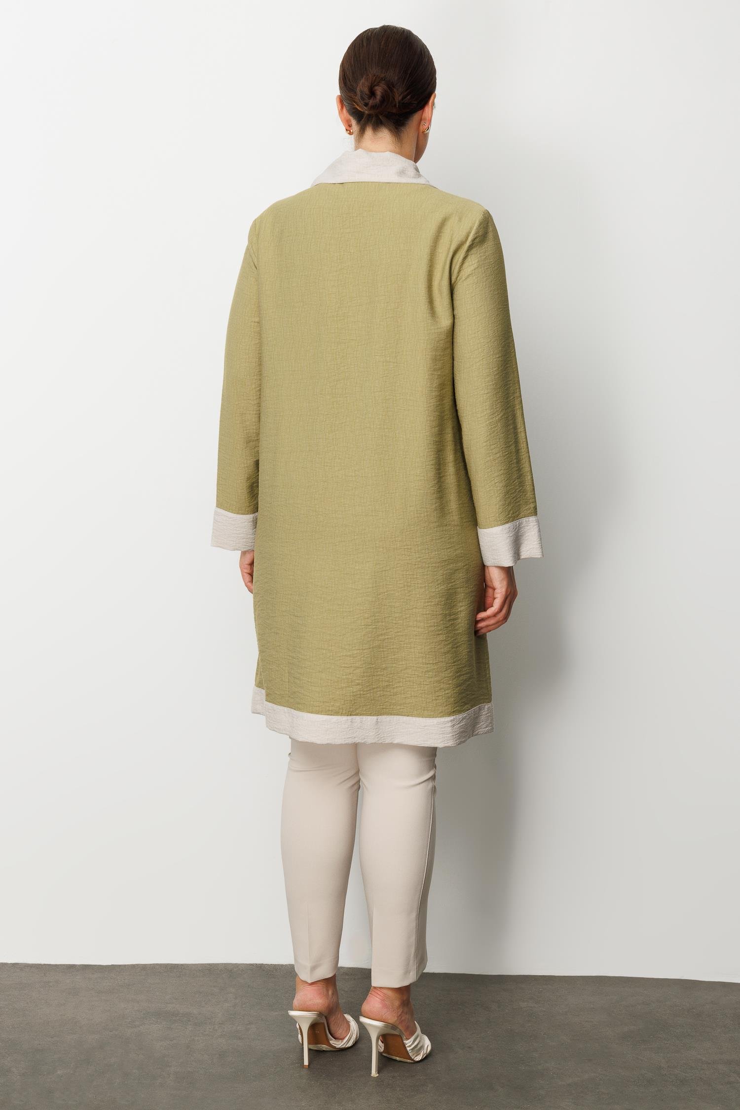 Modailgi  Baskılı Garnili Fermuarlı Tunik Haki