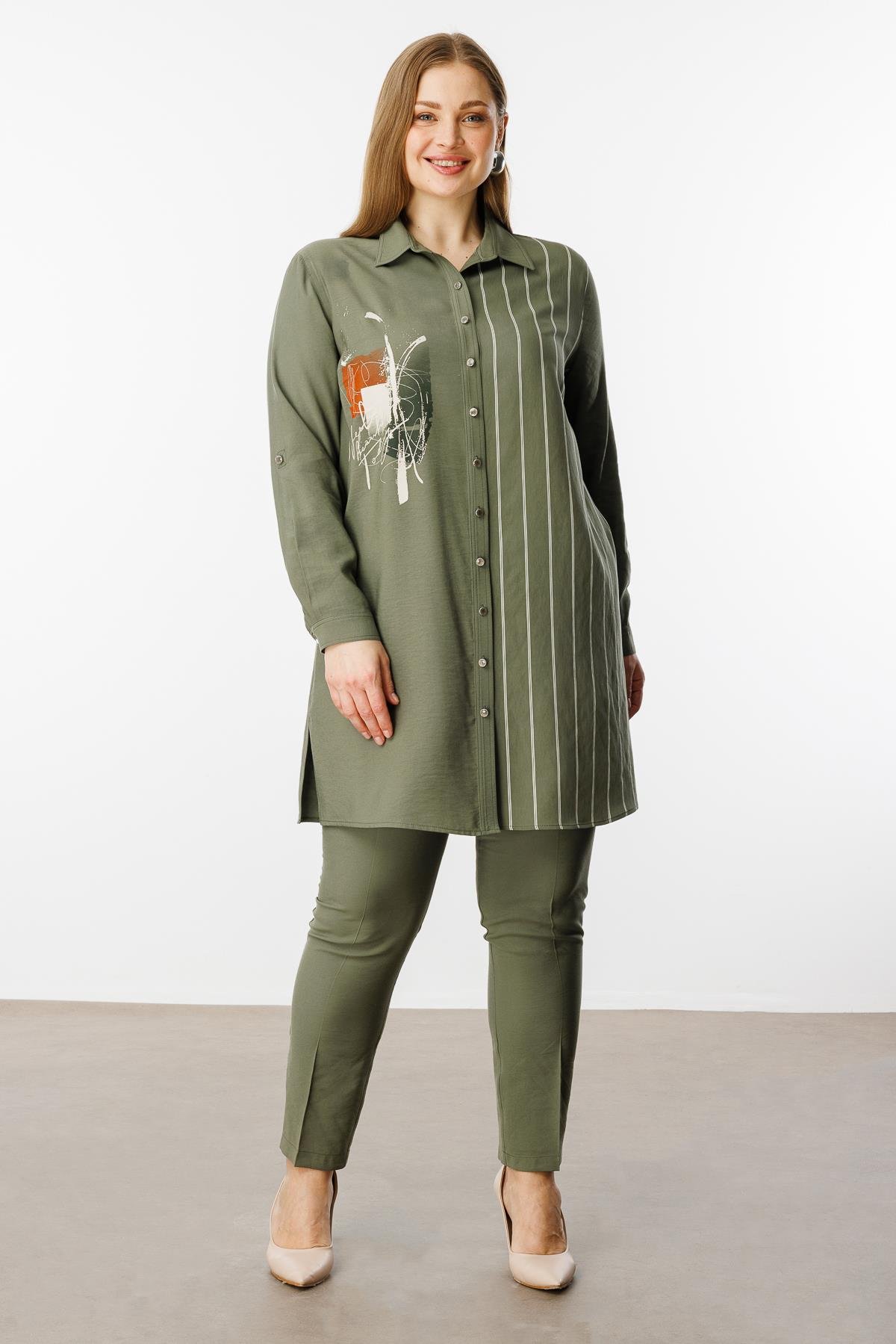 Modailgi  Baskılı Tunik Haki
