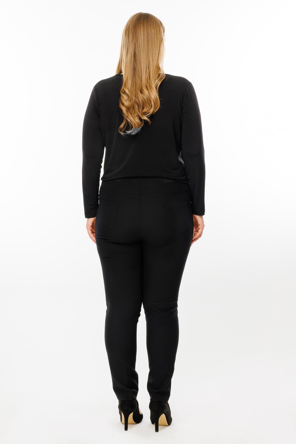 Modailgi  Bel Kenarı Lastikli Yan Cep Pantolon Siyah