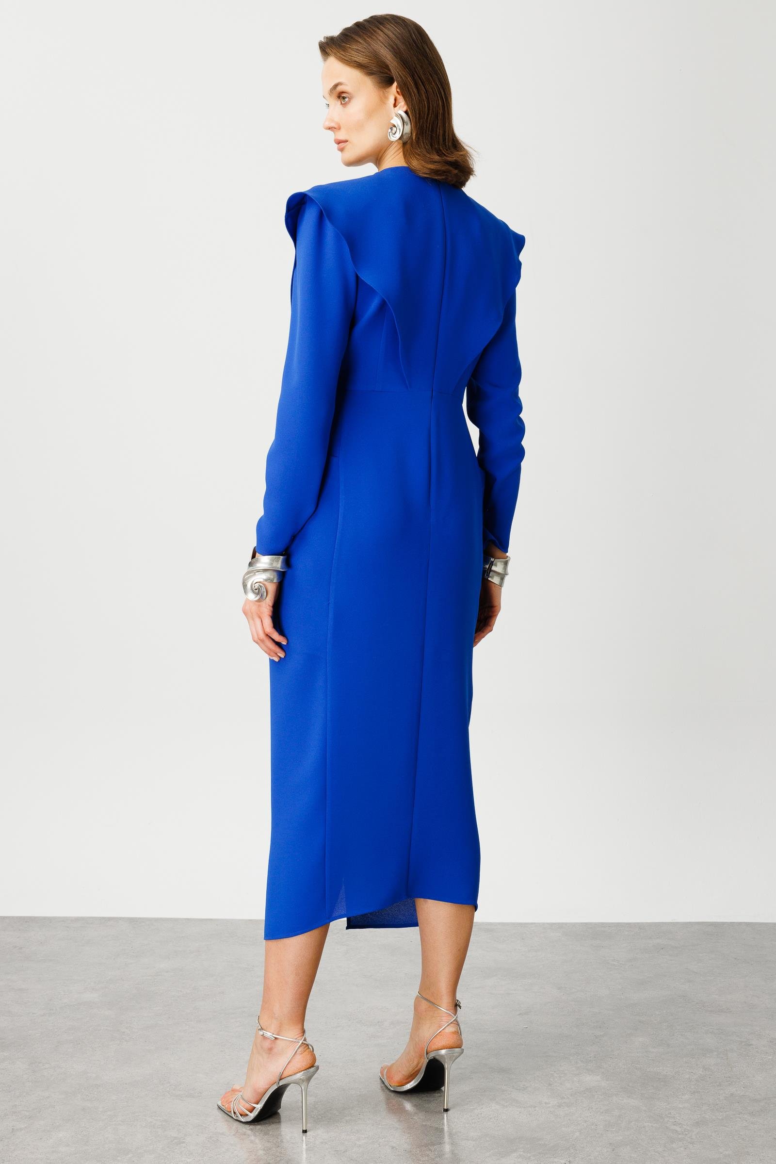 Modailgi  Belden Pencereli Halka Tokalı Elbise Saks