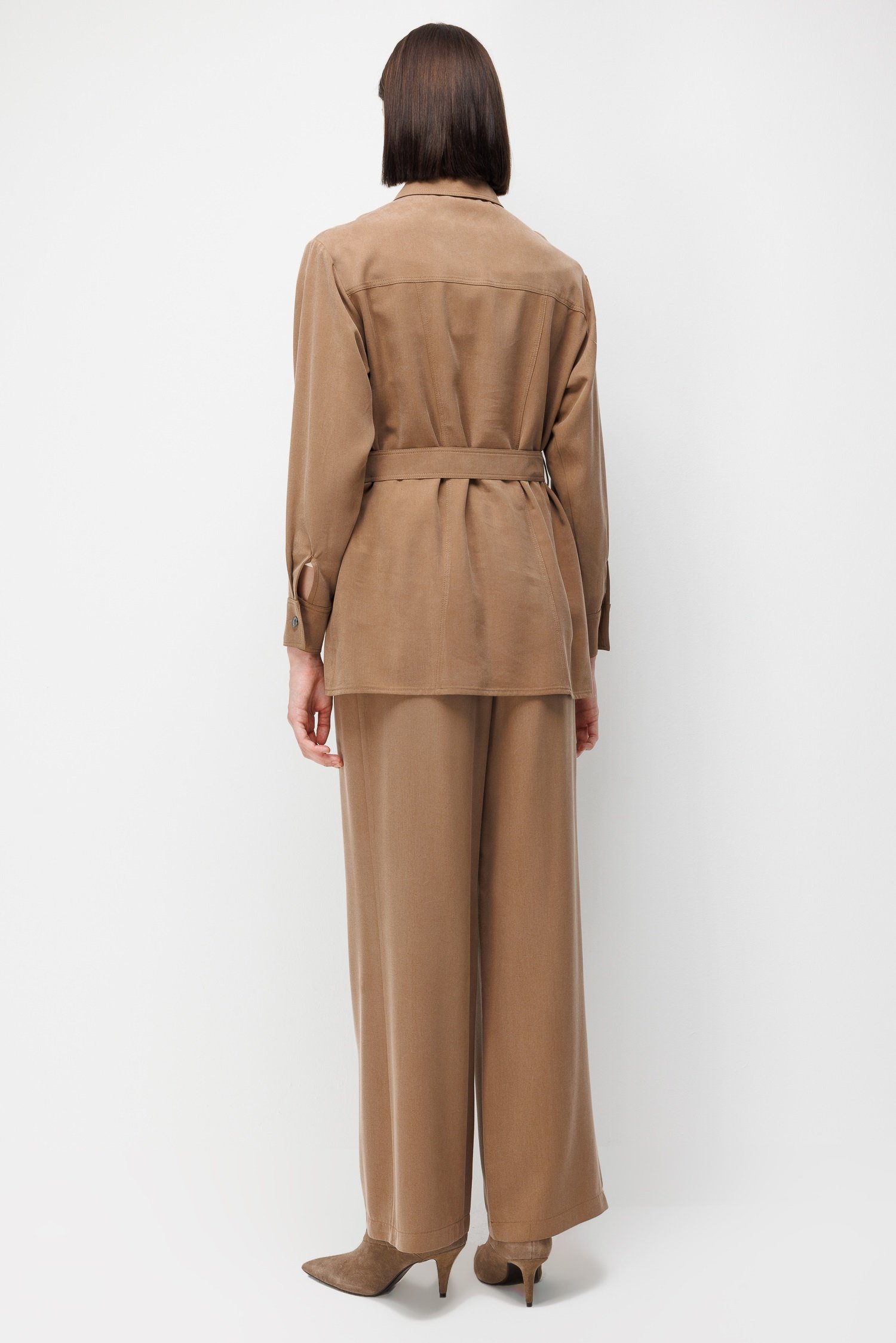 Modailgi  Beli Kuşak Kemerli Düğme Kapama Tunik - 40186 Camel