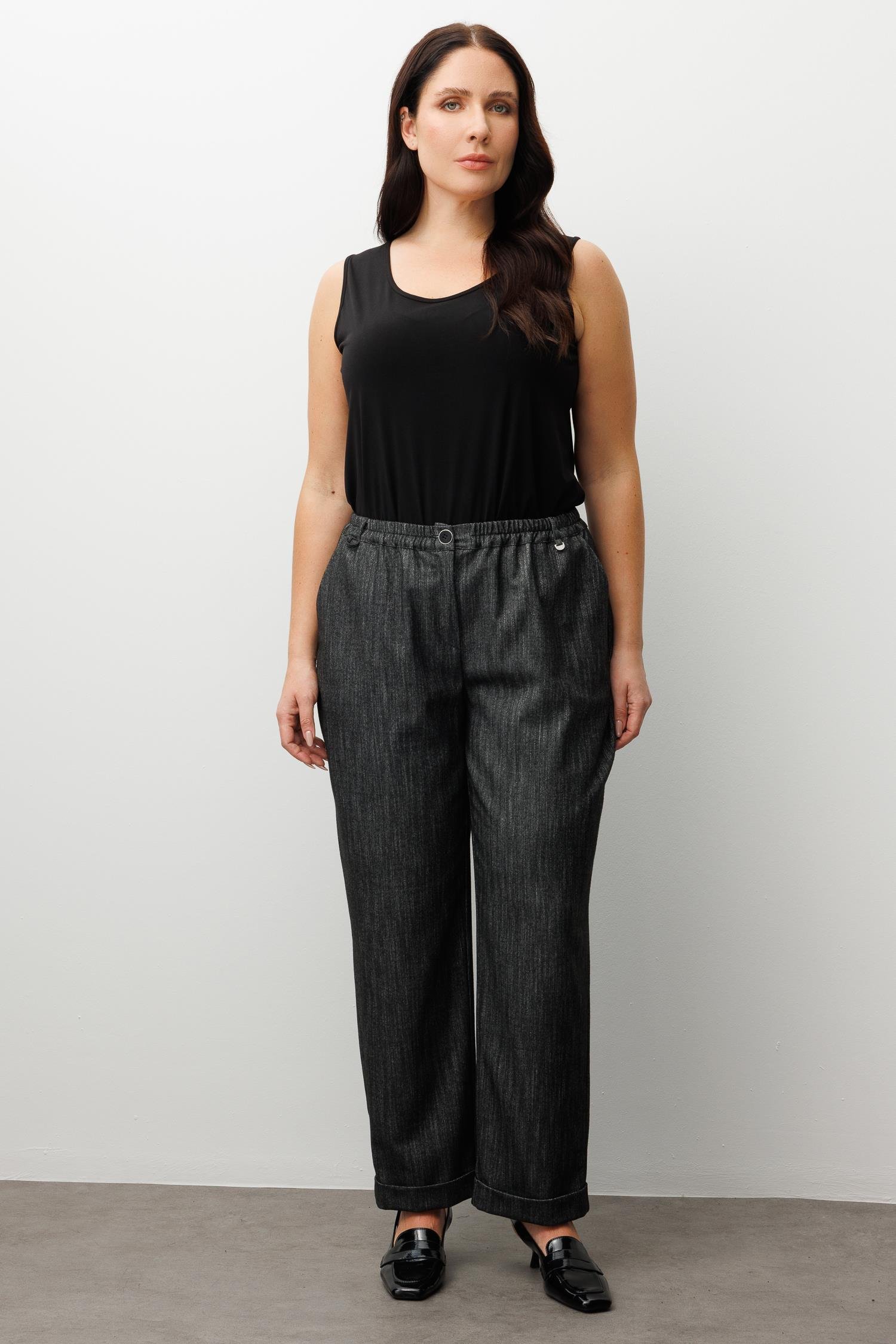 Modailgi  Beli Lastikli Duble Paça Pantolon - 40317 Antrasit