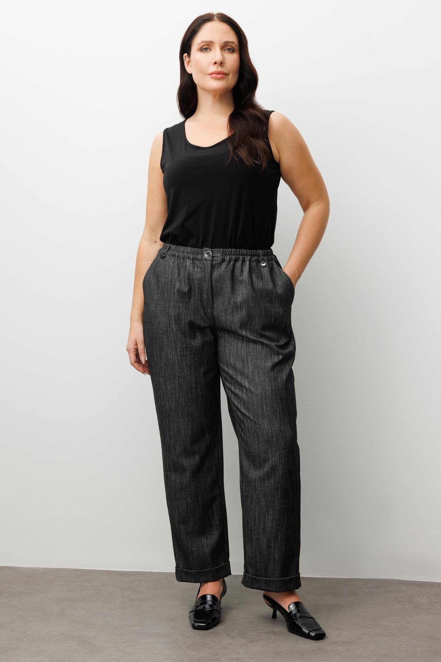 Modailgi  Beli Lastikli Duble Paça Pantolon - 40317 Antrasit