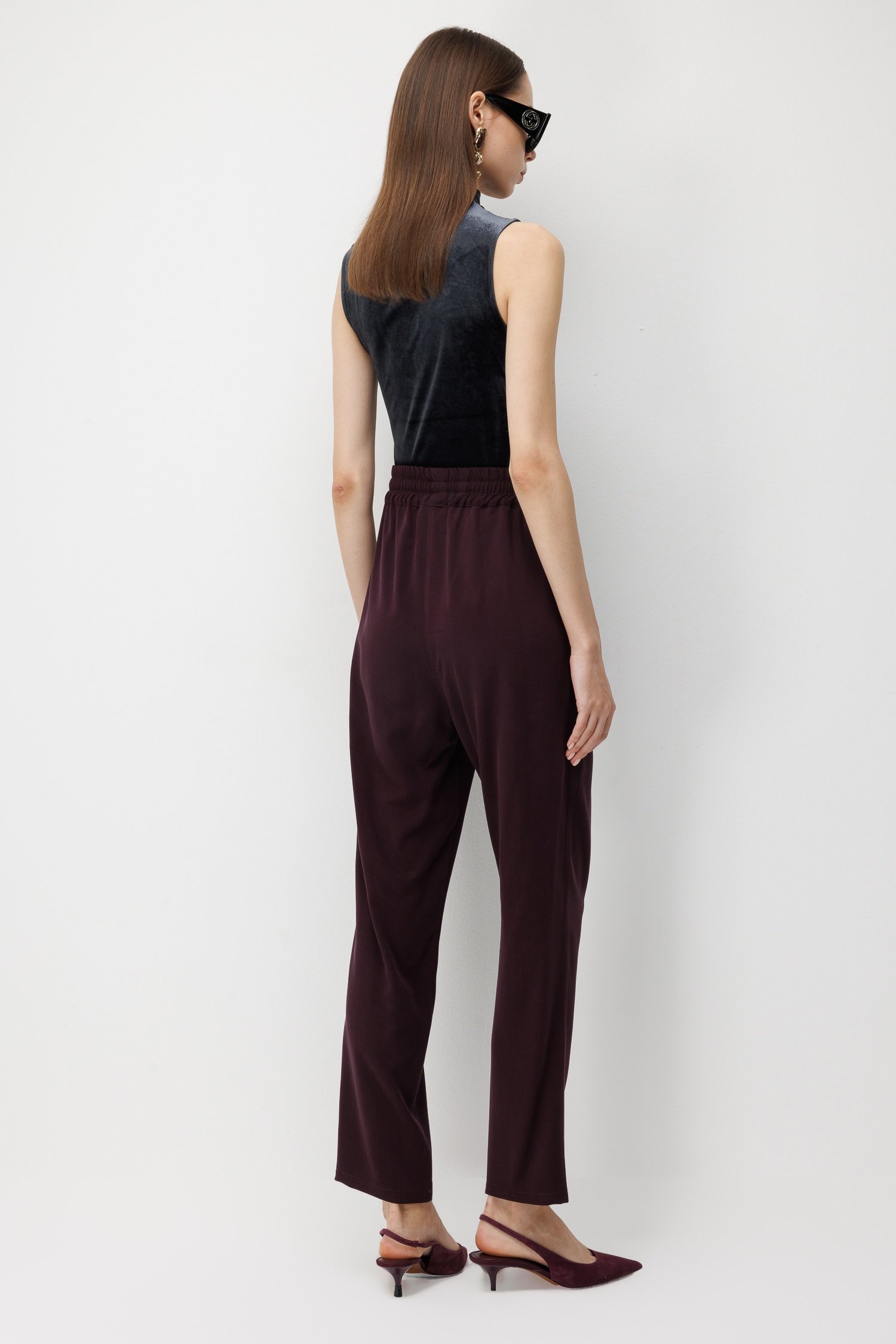 Modailgi  Beli Lastikli Pantolon - 75240 Mürdüm