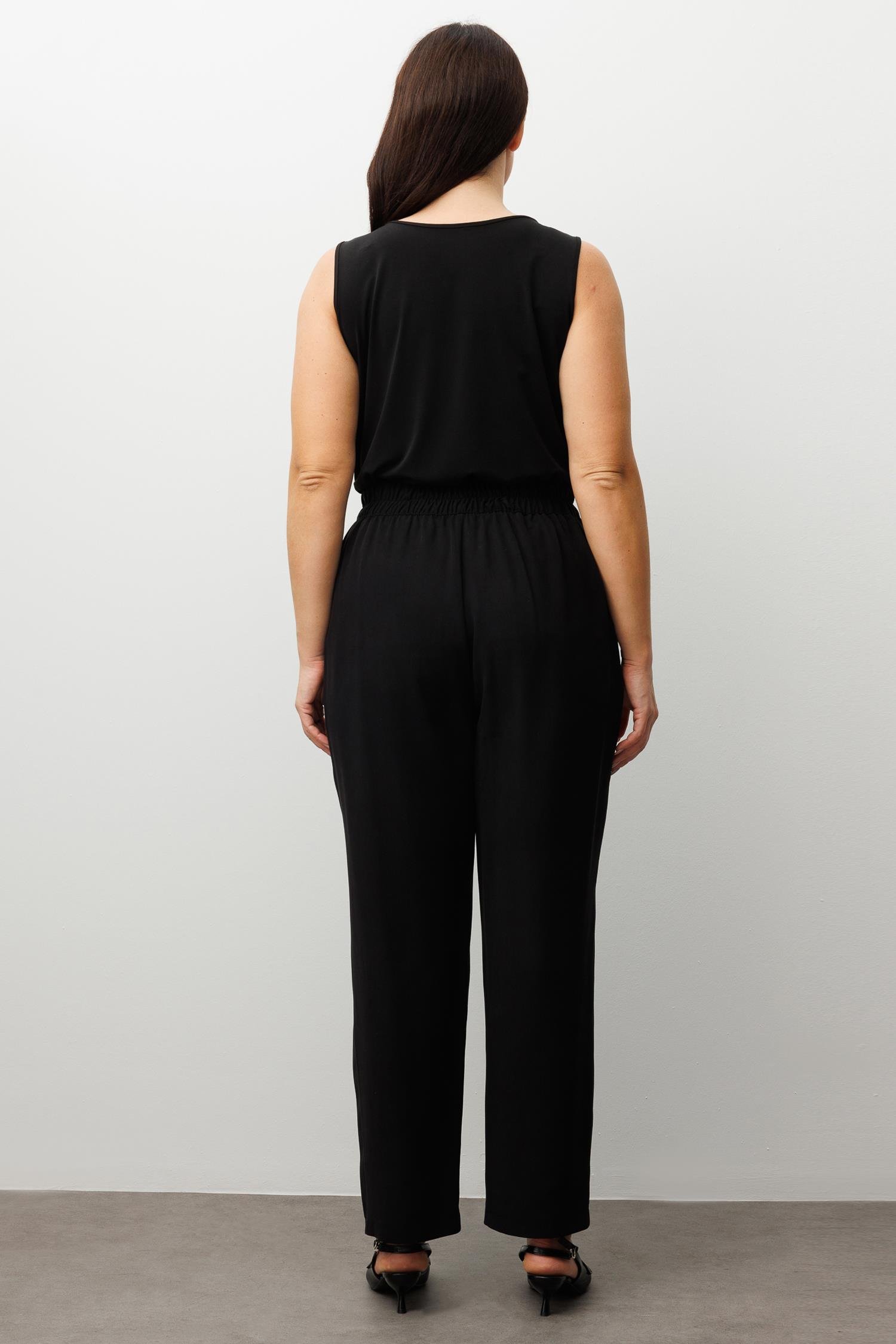 Modailgi  Beli Lastikli Rahat Kesim Pantolon - 40300,40301,40302 Siyah