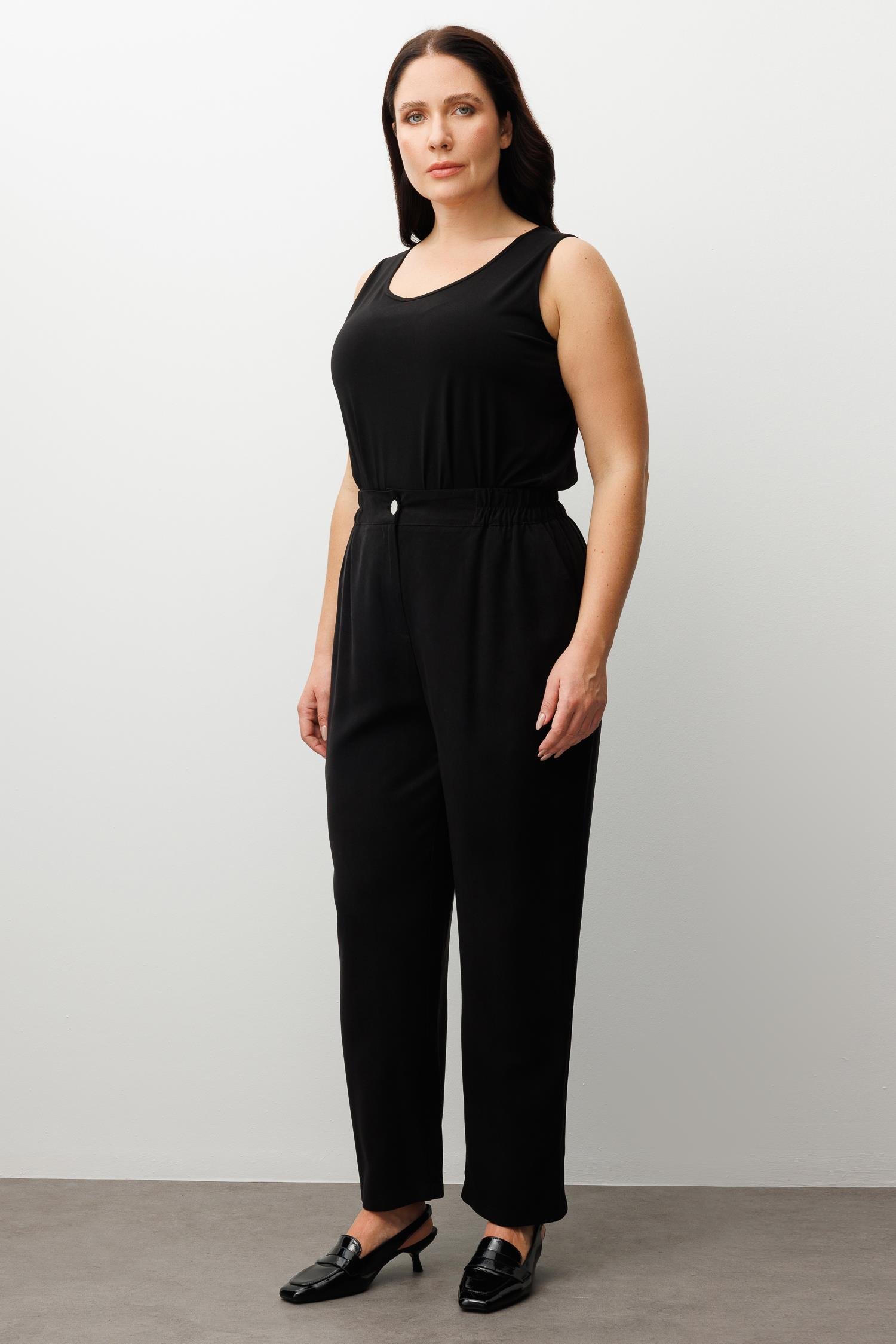 Modailgi  Beli Lastikli Rahat Kesim Pantolon - 40300,40301,40302 Siyah