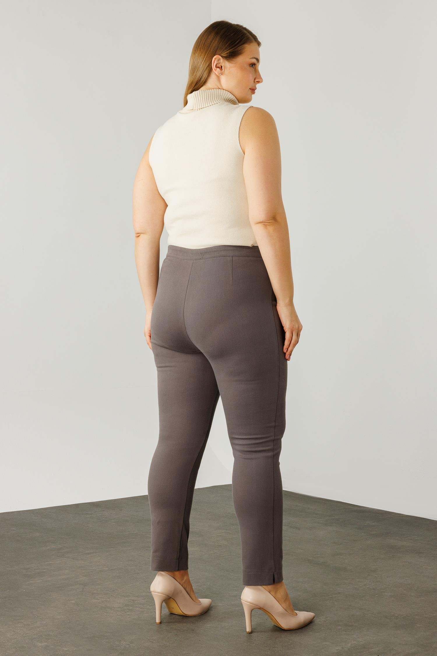 Modailgi  Beli Lastikli Yan Cep Kanvas Pantolon Gri