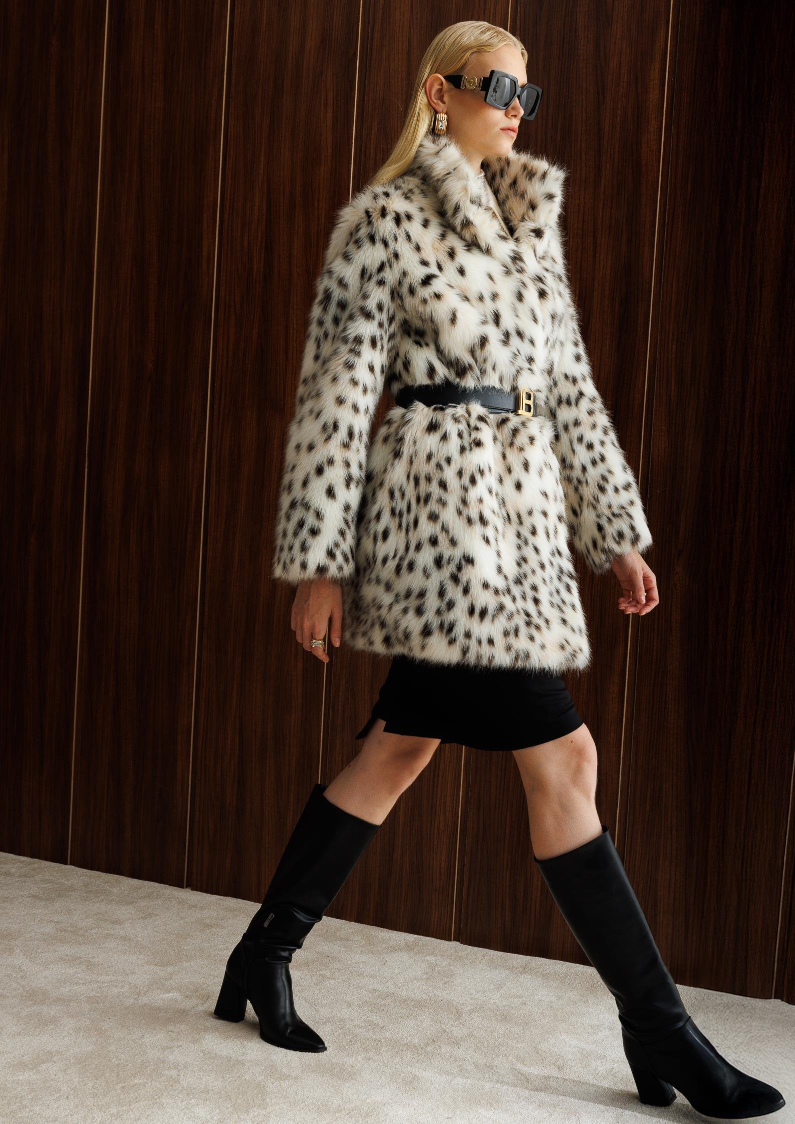 Modailgi  Beli Tünelli Leopar Desen Alcantara Kaban Orijinal